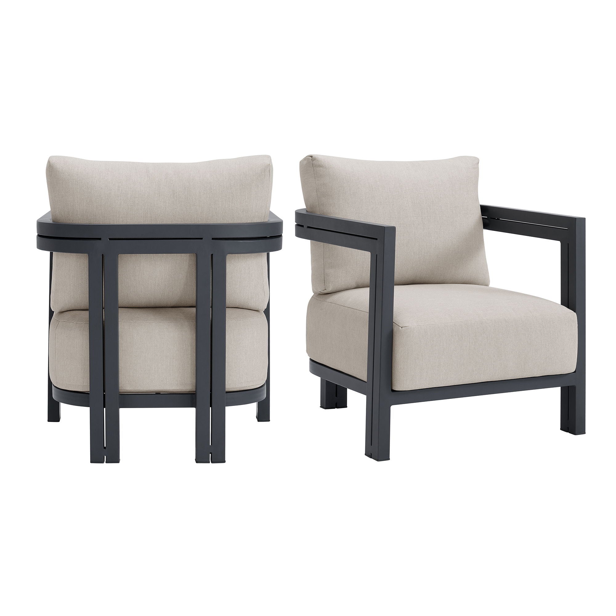 Playa – Chair (Set of 2) – Dark Gray / Beige