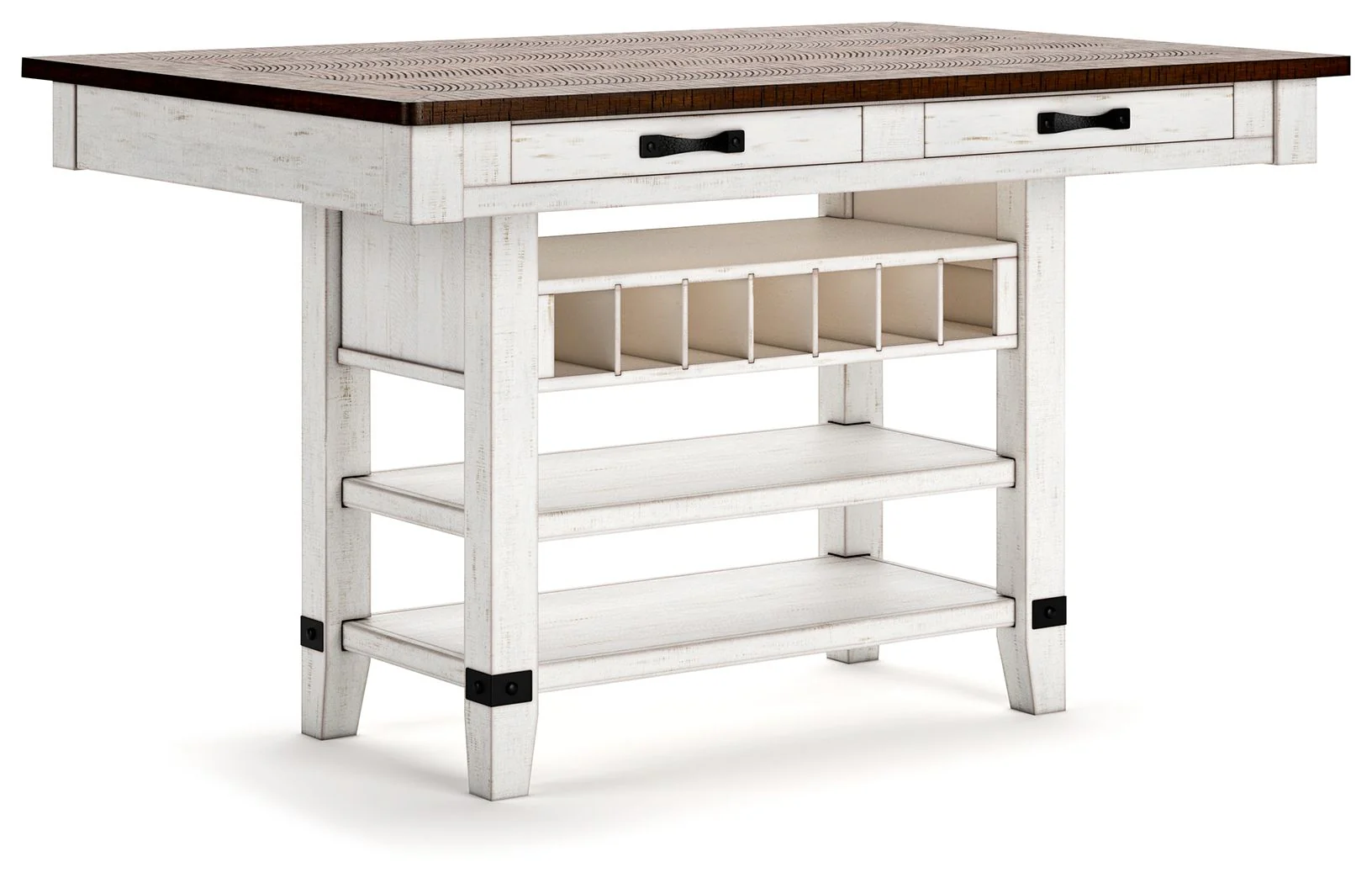 Valebeck - Rect Dining Room Counter Table With Wine Rack - Image 1