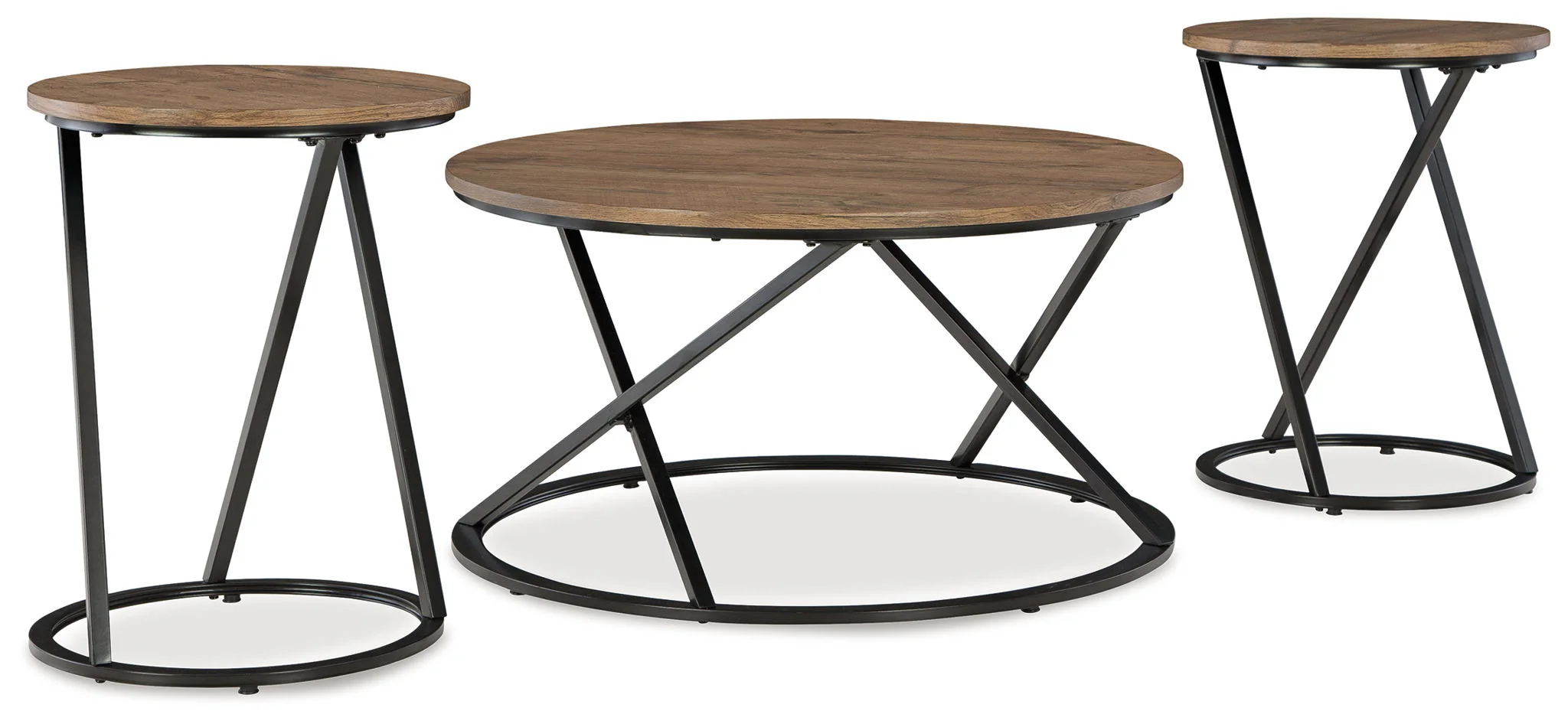 Cassbryn – Occasional Table Set (Set of 3) – Brown / Black