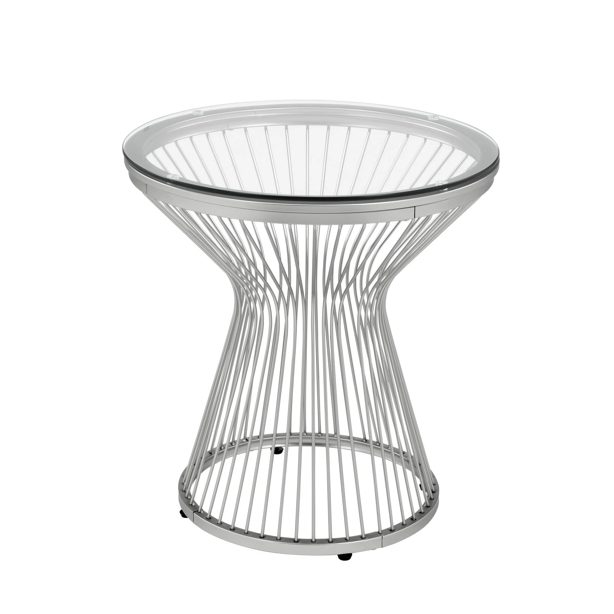 Lavinia – Chrome End Table – White