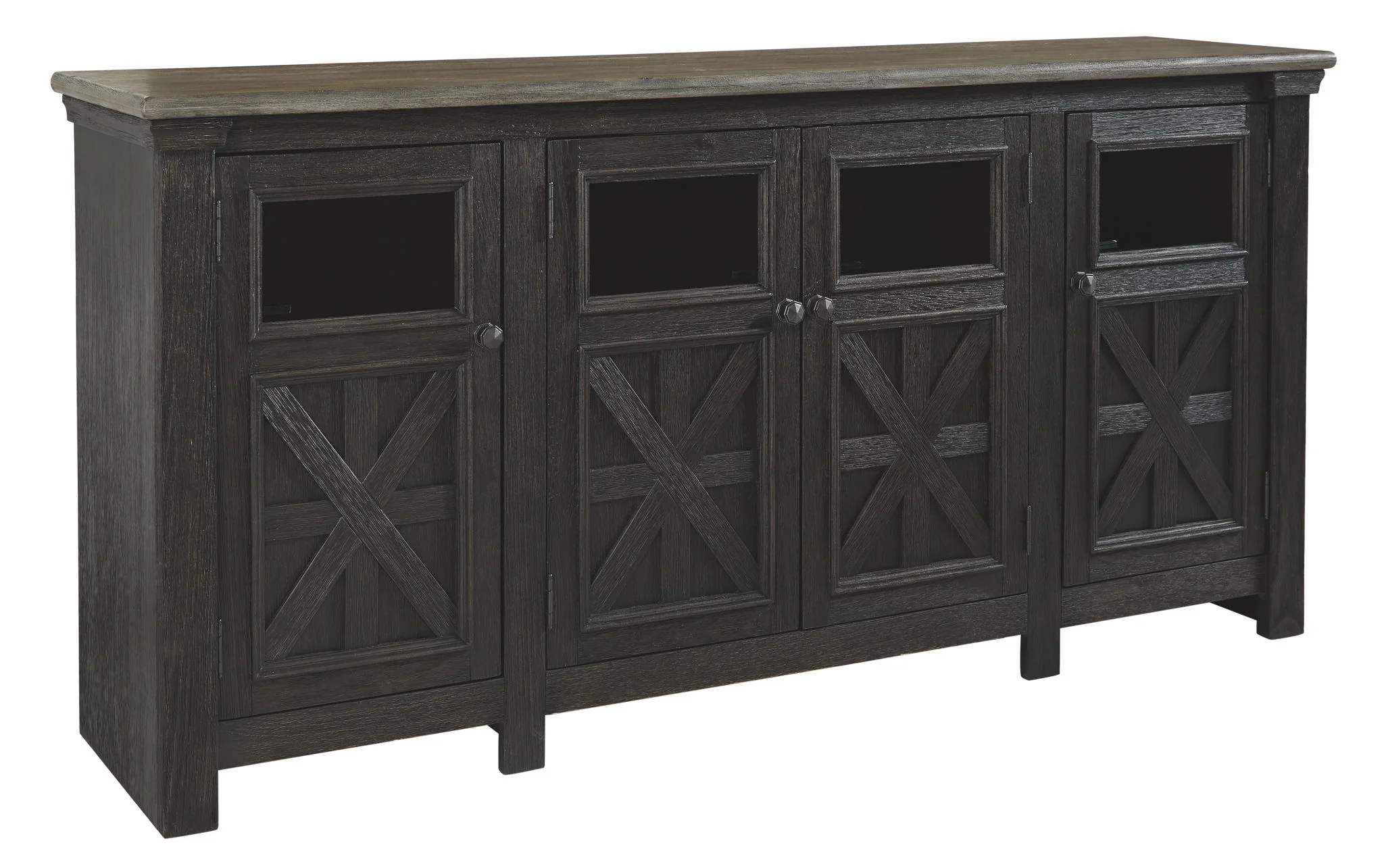 Tyler Creek - Extra Large TV Stand - Black / Gray - Image 1