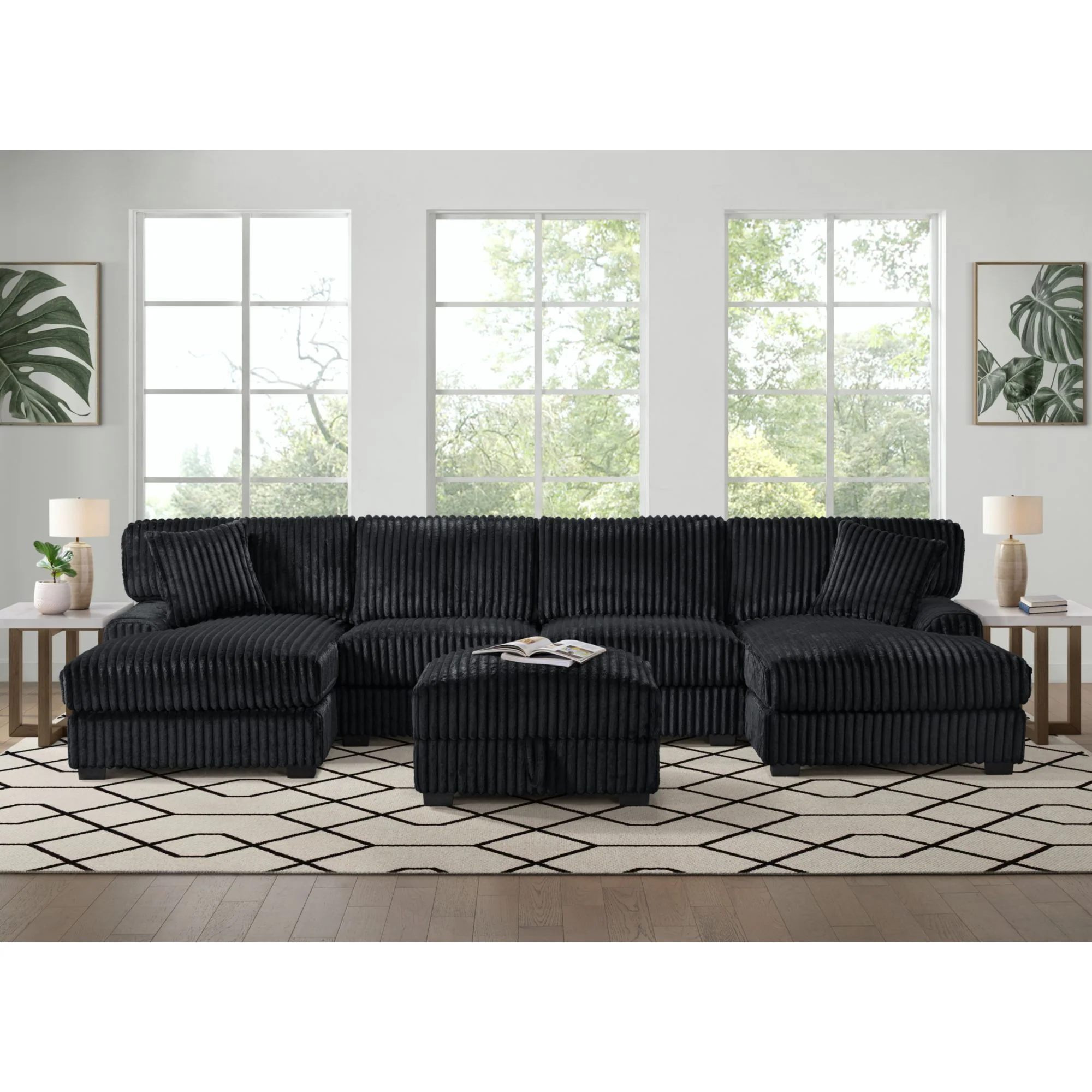Nightfall - Storage Ottoman - Grand Cord Black - Image 3
