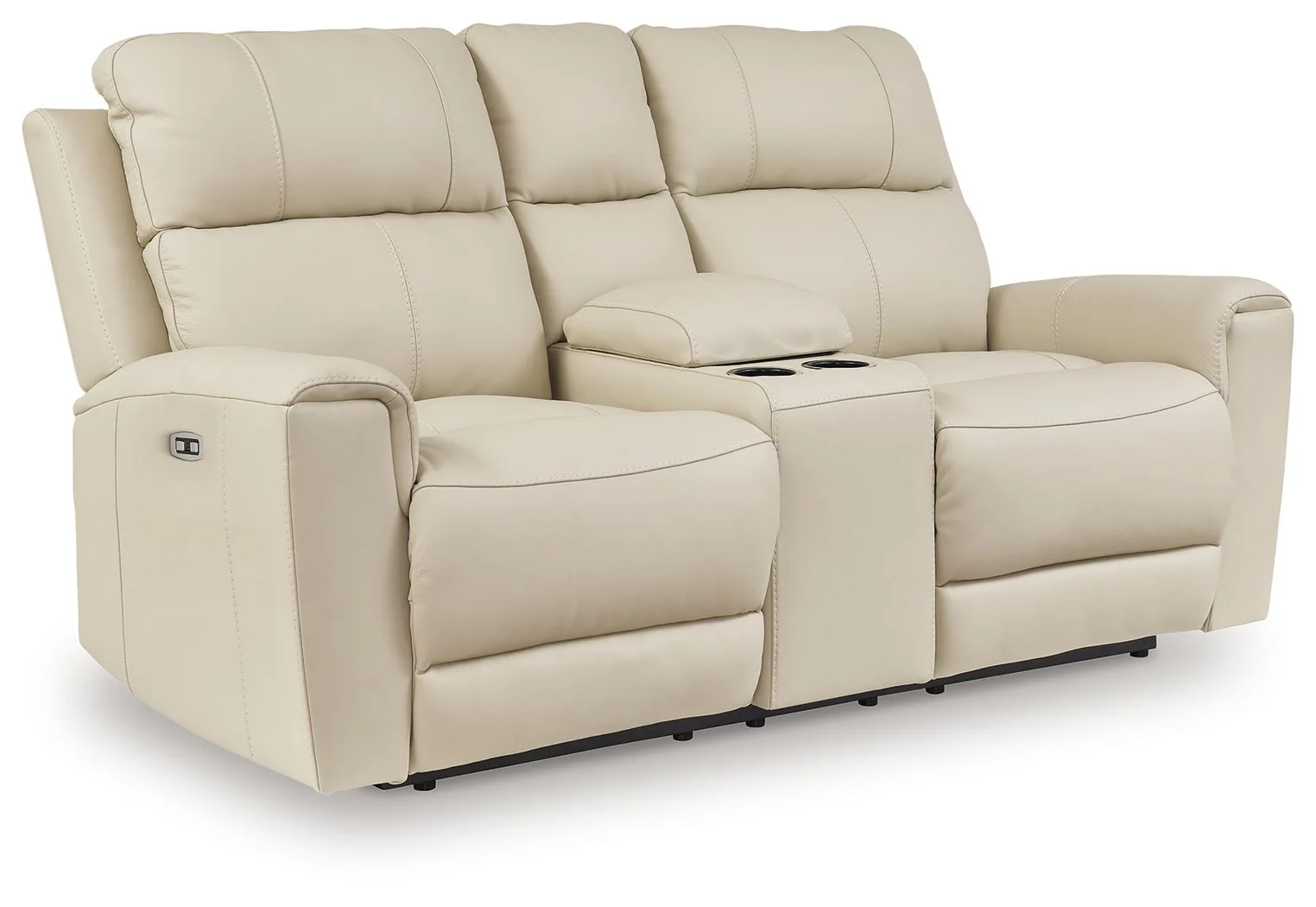Dahlmoore – Dbl Power Reclining Loveseat With Console – Almond