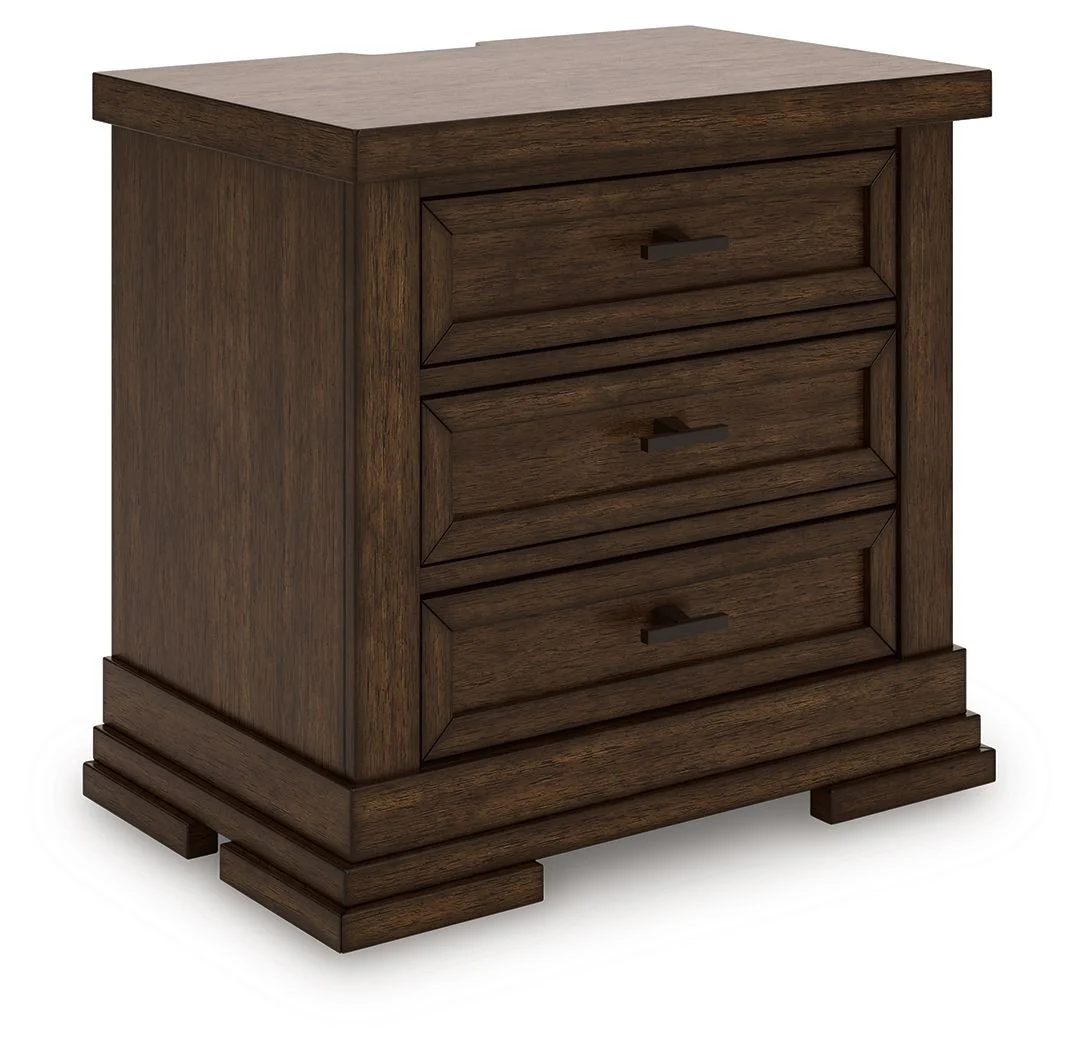 Taffenbrook - Three Drawer Night Stand - Medium Brown - Image 1