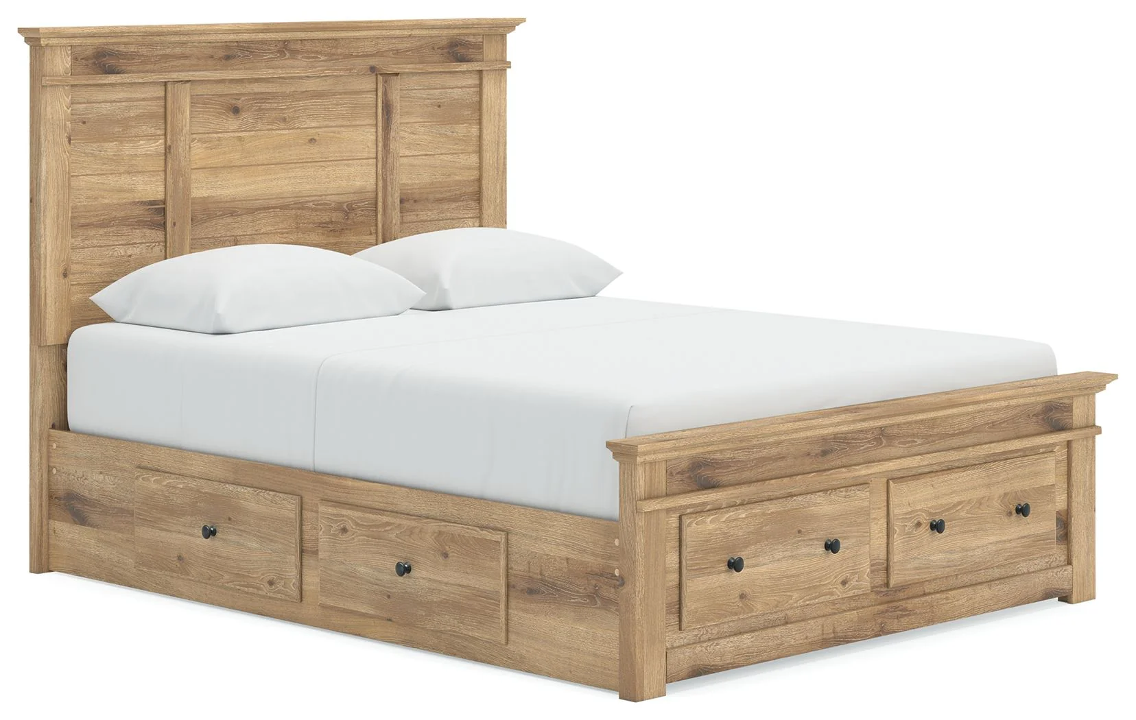 Makidern – Panel Storage Bed With Under Bed Storage Unit And Storage Footboard