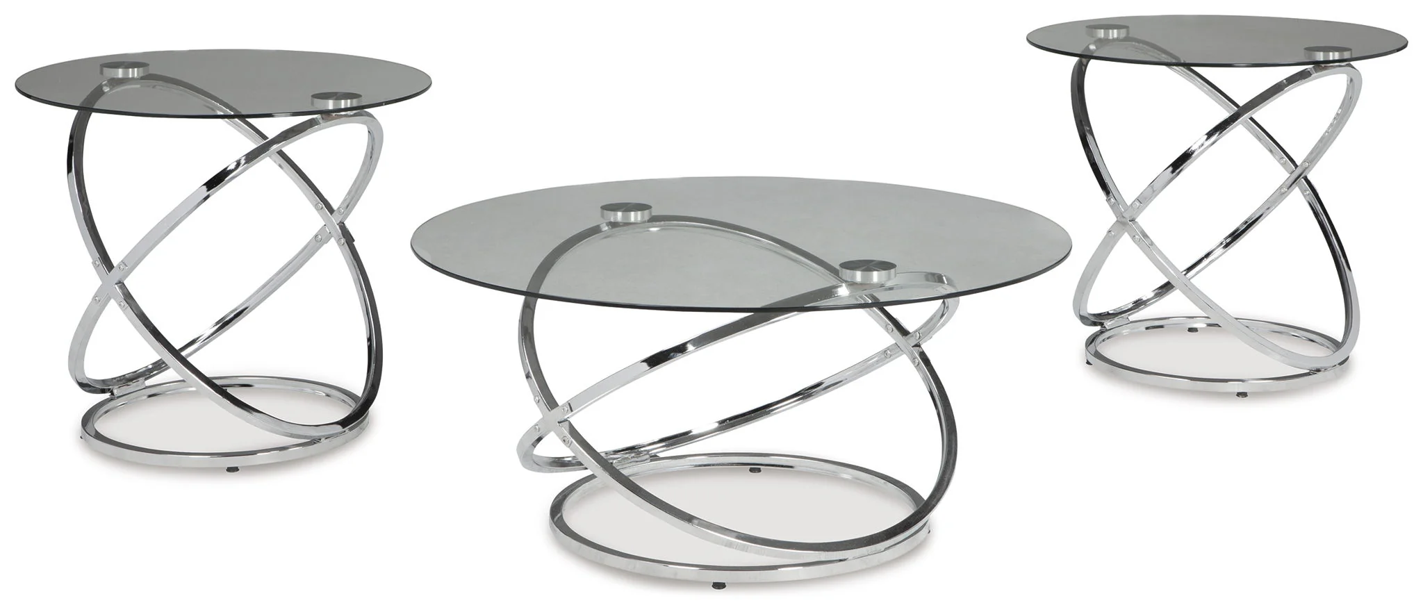 Hollynyx - Occasional Table Set (Set of 3) - Chrome Finish - Image 1