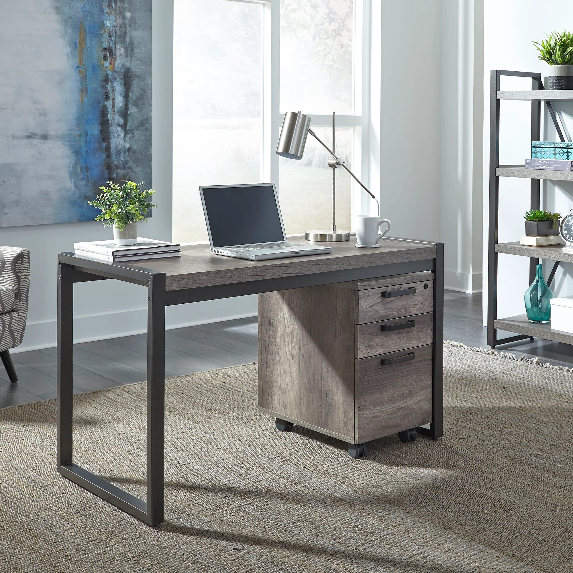 Tanners Creek – 2 Piece Home Office Desk Set – Graystone