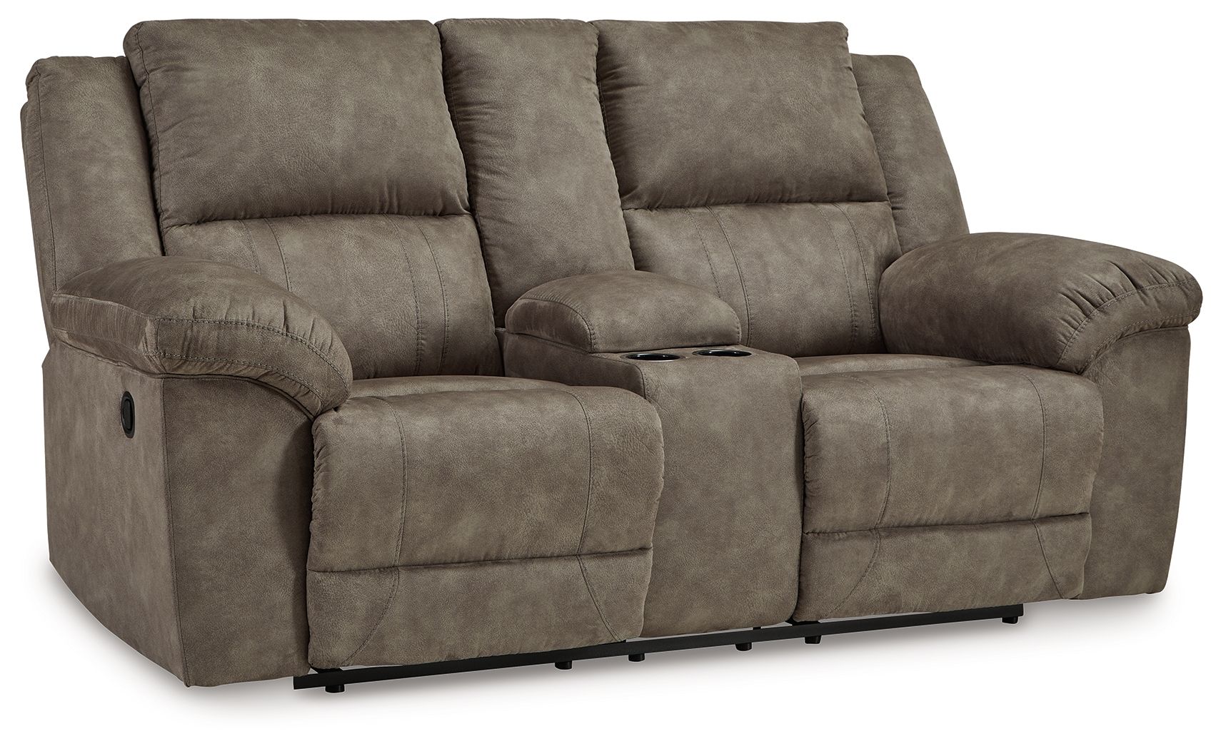 Laresview - Dbl Reclining Loveseat with Console - Fossil - Image 1