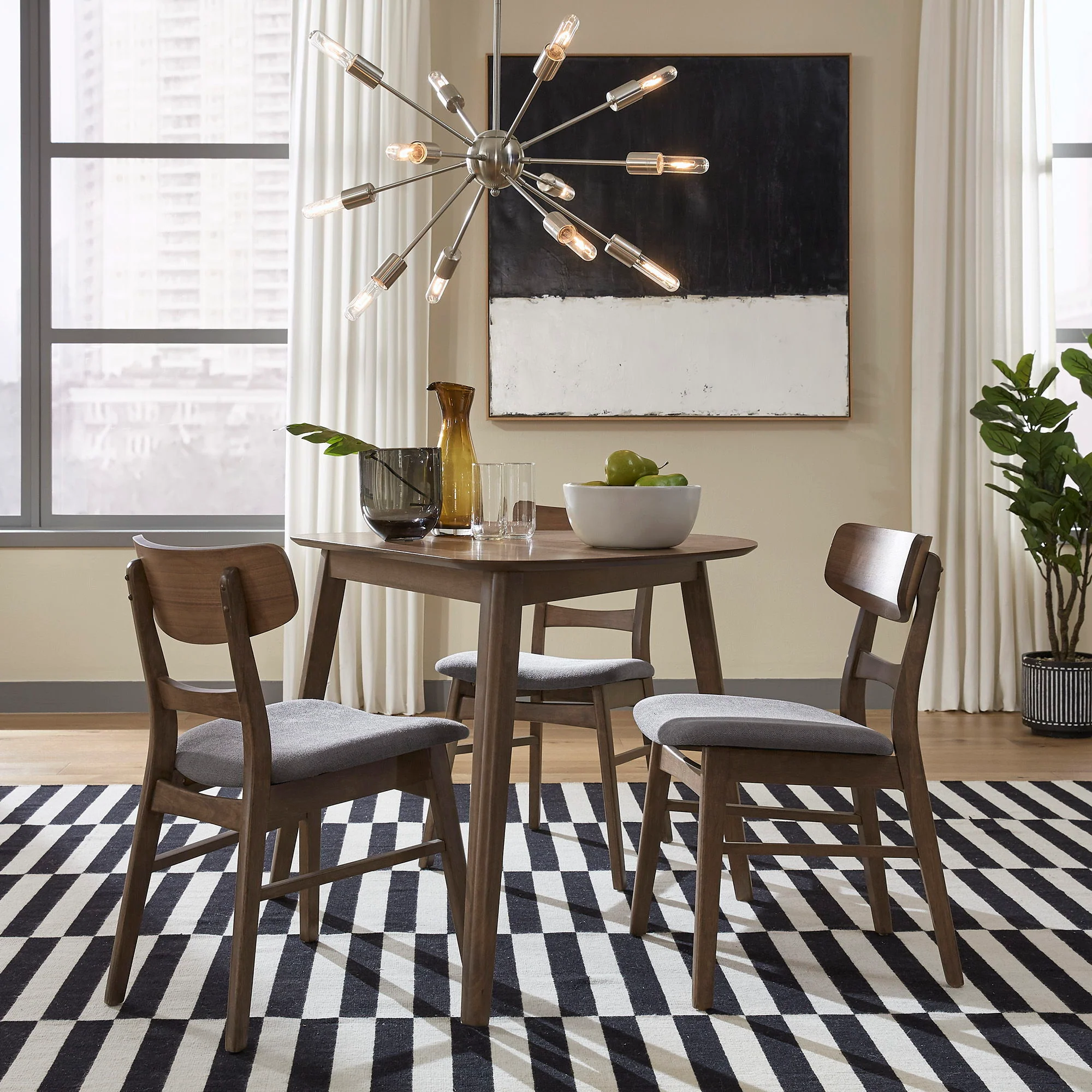 Space Savers – 4 Piece Triangle Table Set – Walnut