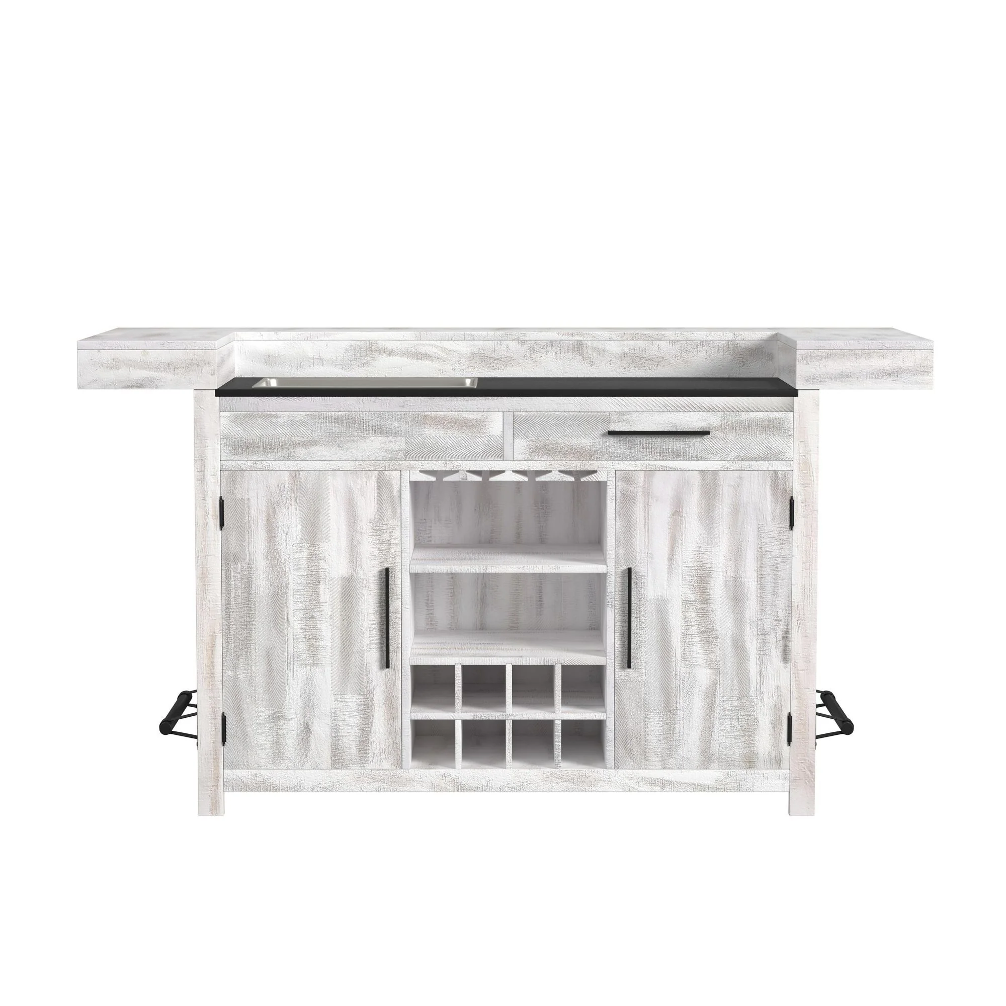 Rogen Rustic - Bar Table Base With Ice Tray - Rustic White - Image 3