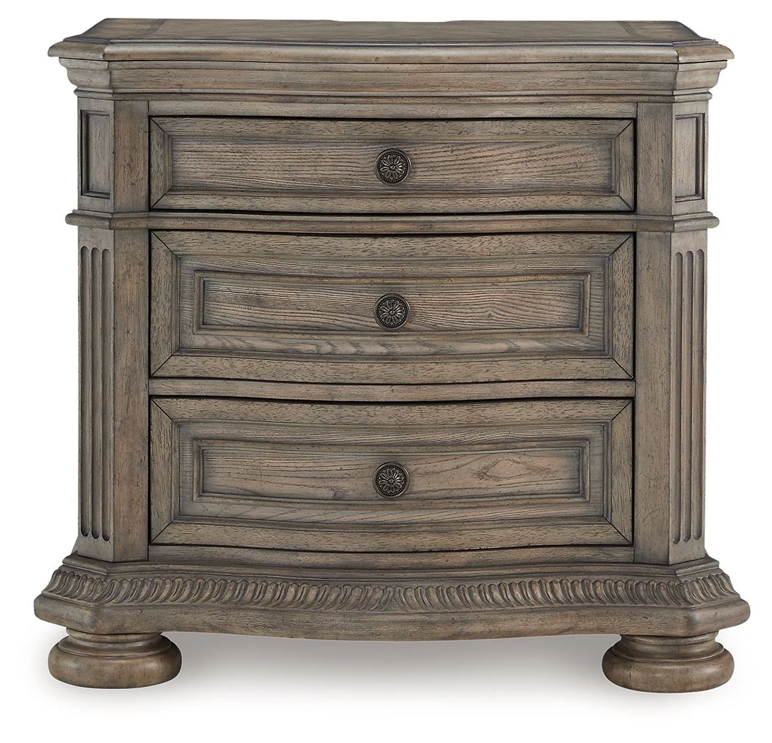Ardenfield - Three Drawer Night Stand - Light Brown - Image 2
