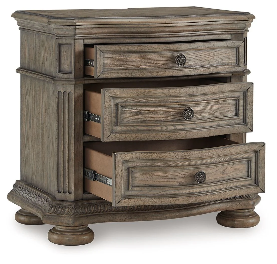 Ardenfield - Three Drawer Night Stand - Light Brown - Image 3