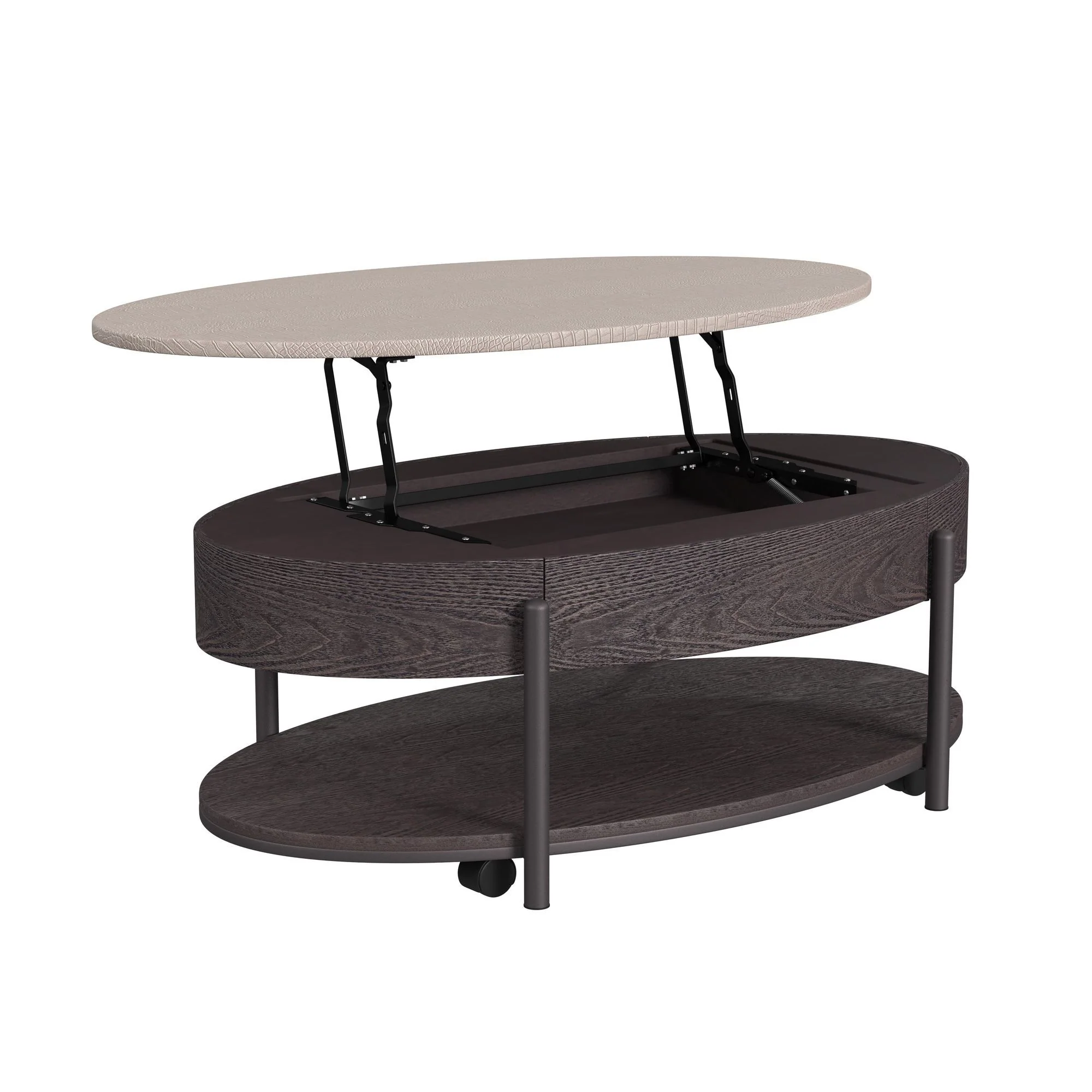 Nica - Lift Top Coffee Table - White And Brown - Image 3