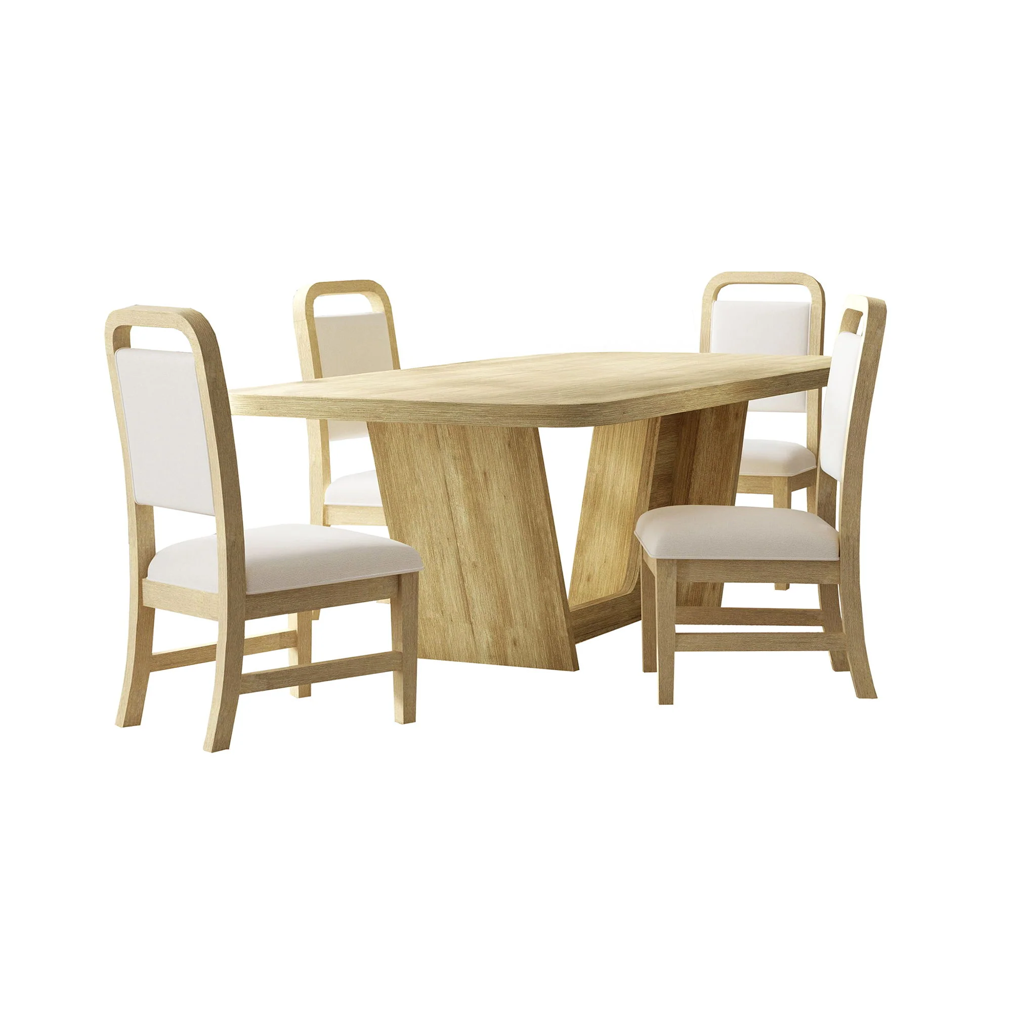 Ridgemont - 5 Piece Standard Height Dining Set (Table And Four Chairs) - Natural - Image 1