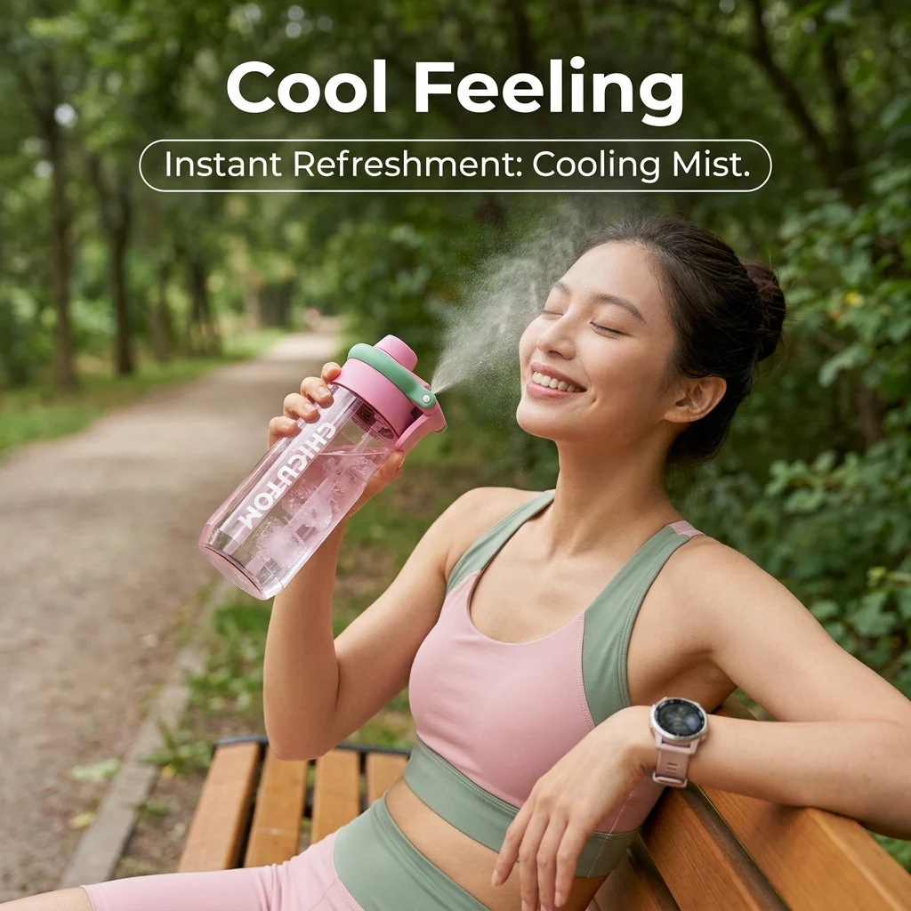 Cool Mist Spray Sports Water Bottle - Image 3