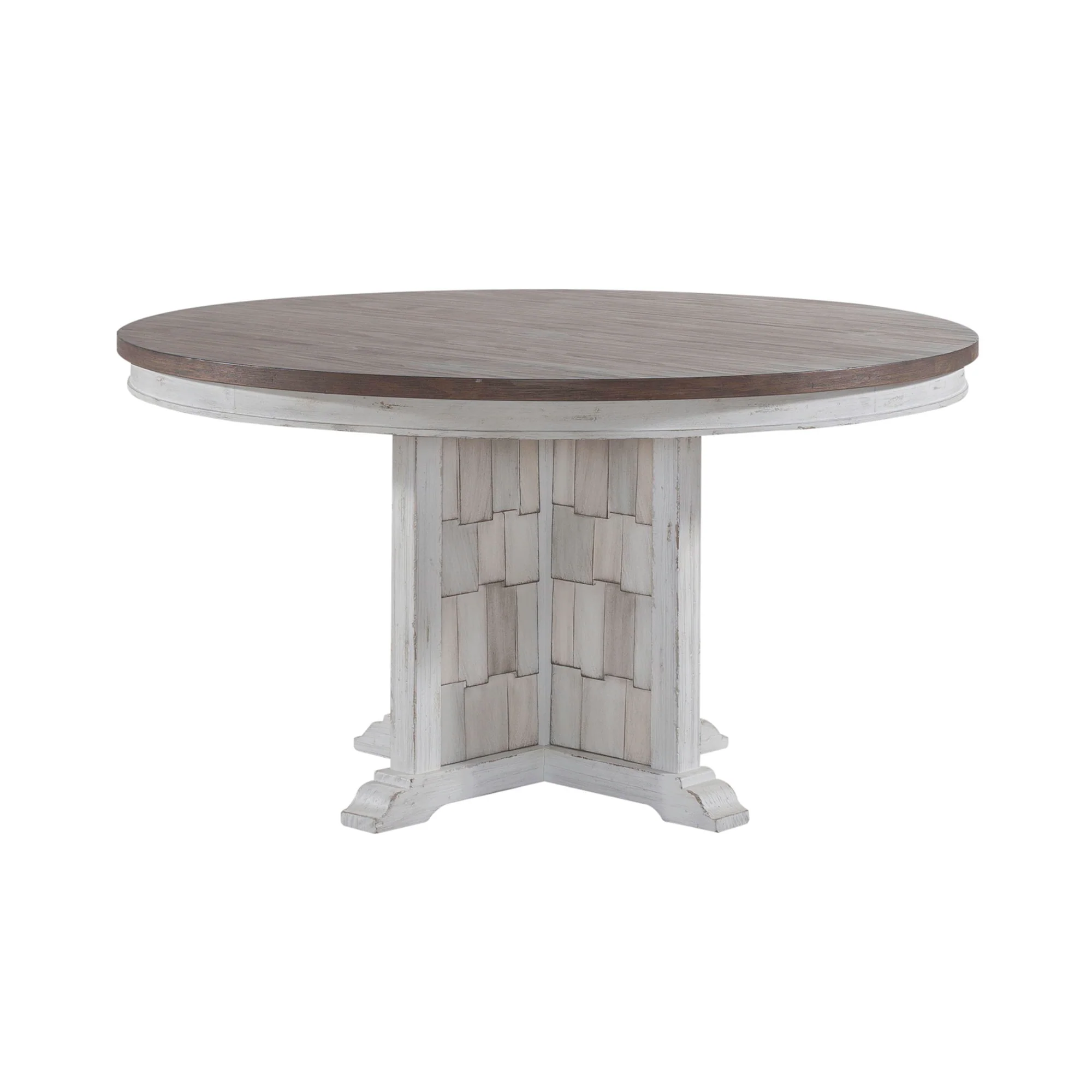 River Place - Pedestal Table - Riverstone White & Tobacco - Image 3