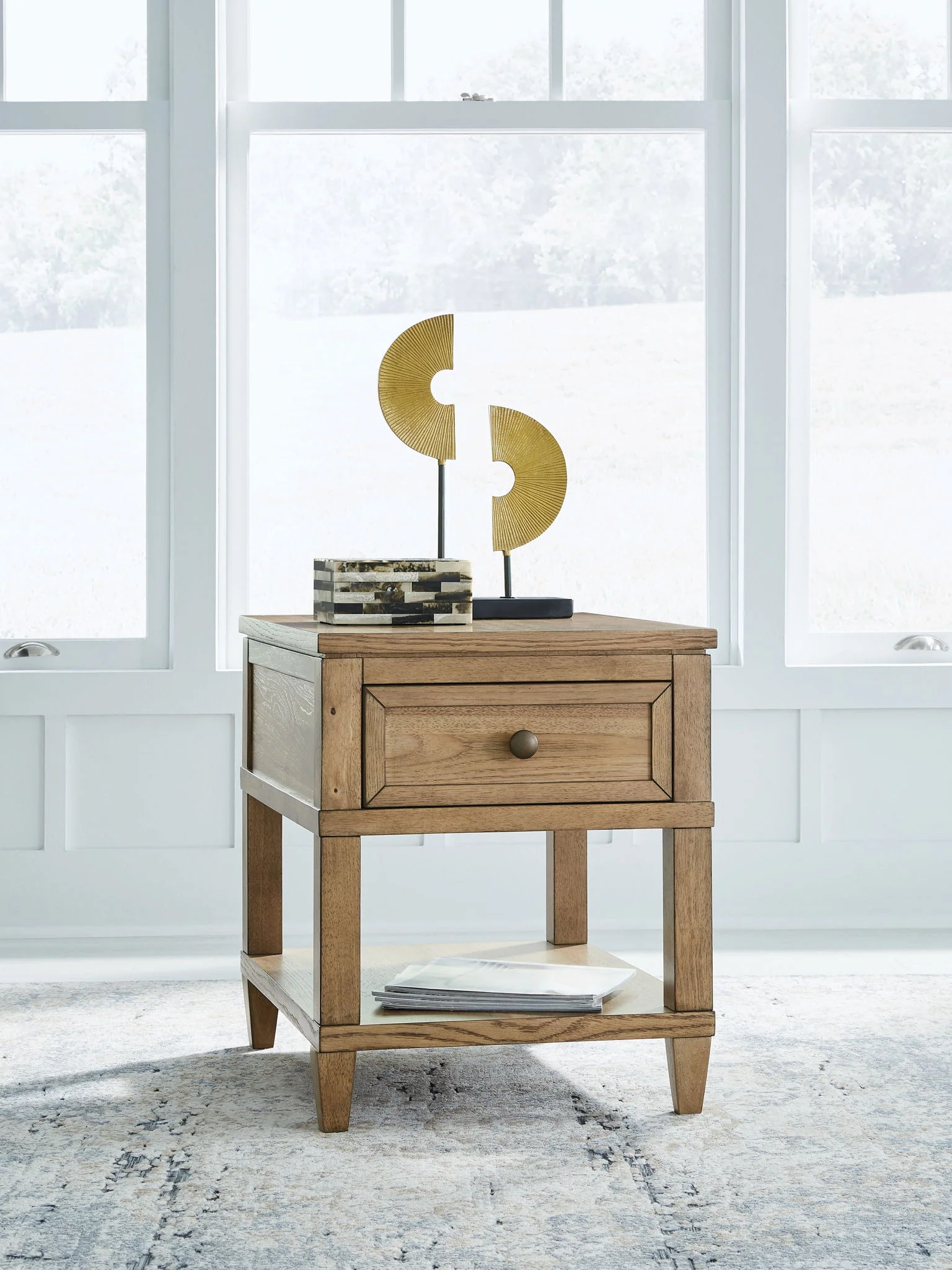 Sharlance - Rectangular End Table - Light Brown - Image 3