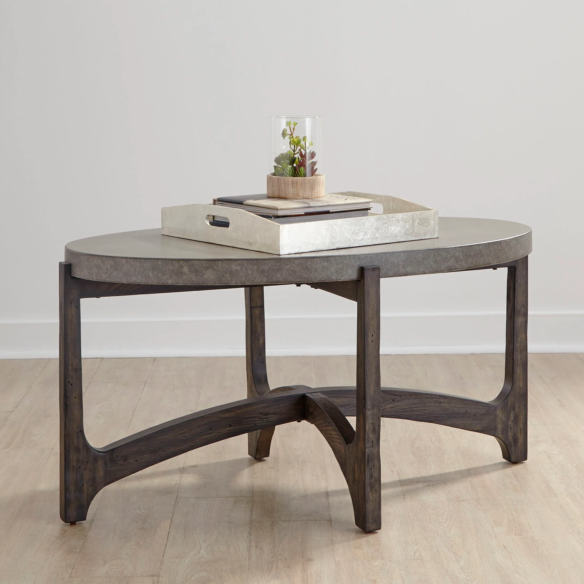 Cascade - Oval Cocktail Table - Wirebrush Rustic Brown - Image 3