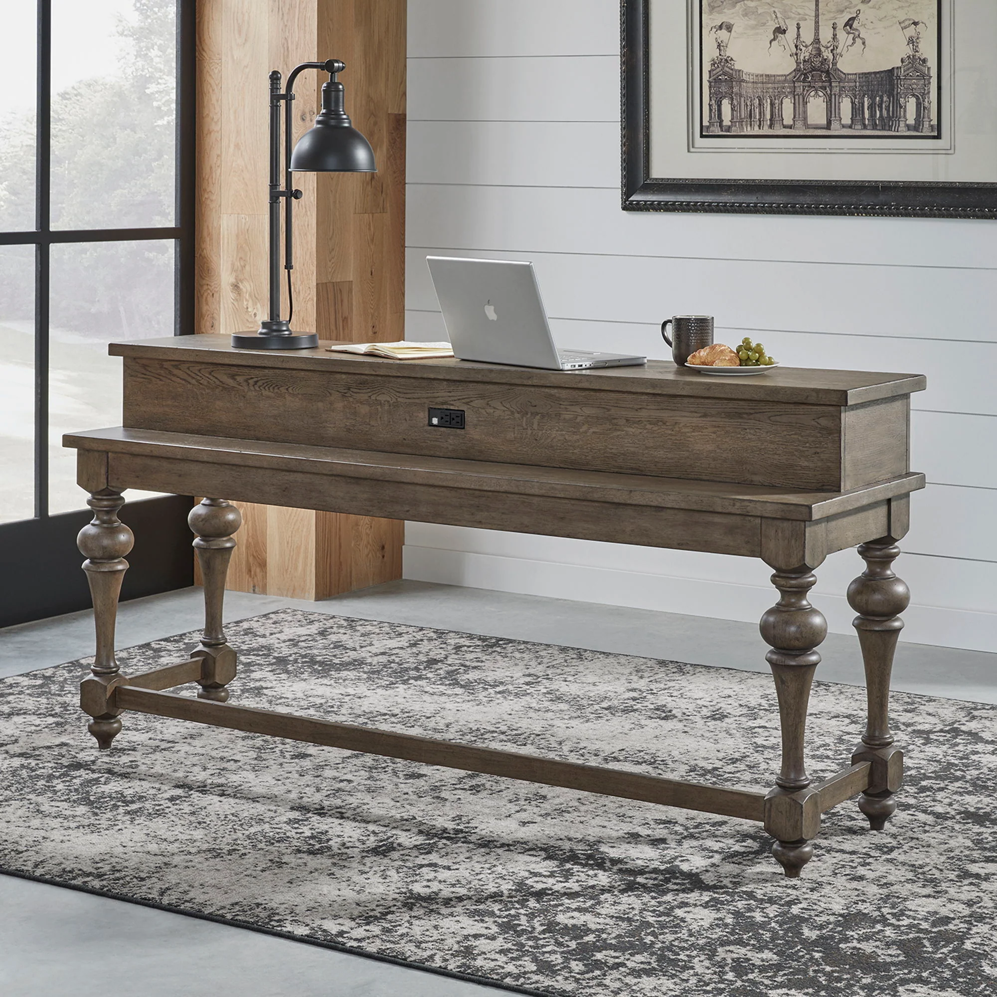 Americana Farmhouse – Console Bar Table – Dusty Taupe