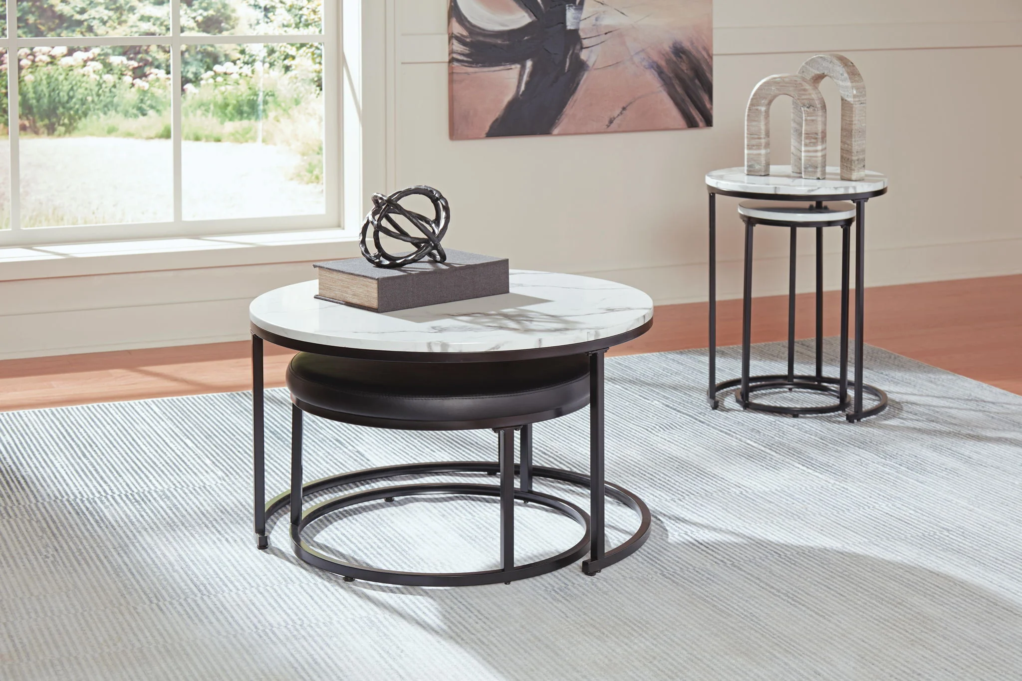 Jusmour - Occasional Nesting Table (Set of 4) - Black / White - Image 3