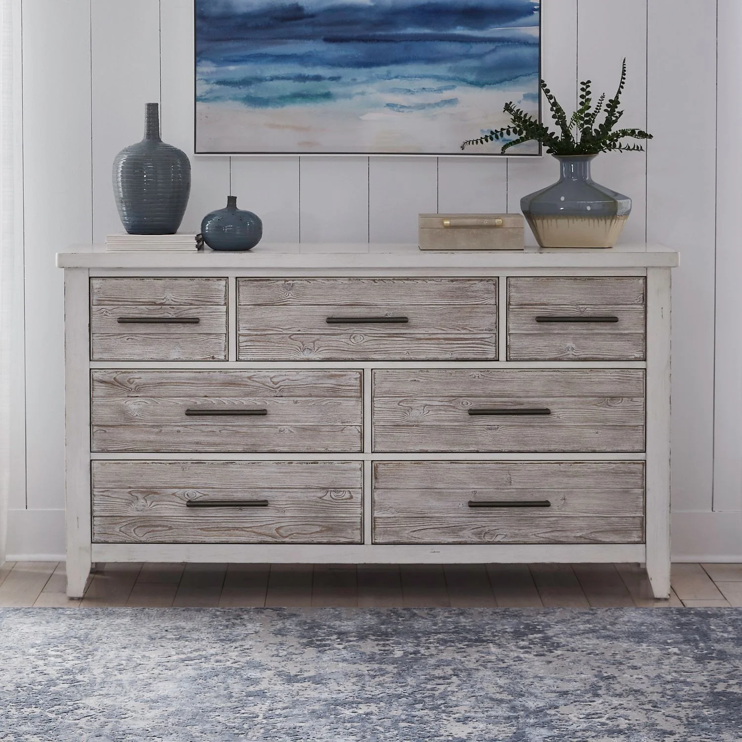 Backroads - 7 Drawer Dresser - Weathered White - Image 1