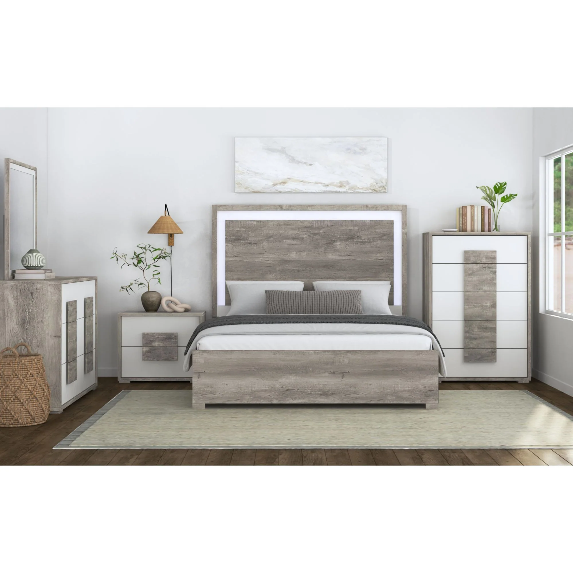 San Matteo - 2-Drawer Nightstand With USB - Gray - Image 2
