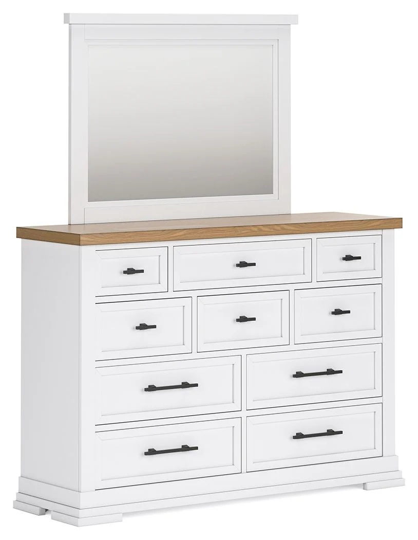 Ashbryn – Dresser And Mirror – White / Natural