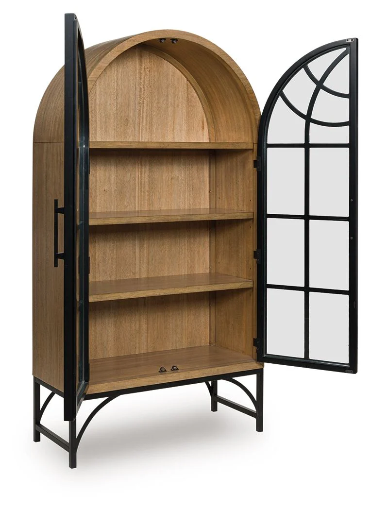 Gwenwich - Accent Cabinet - Natural / Black - Image 2