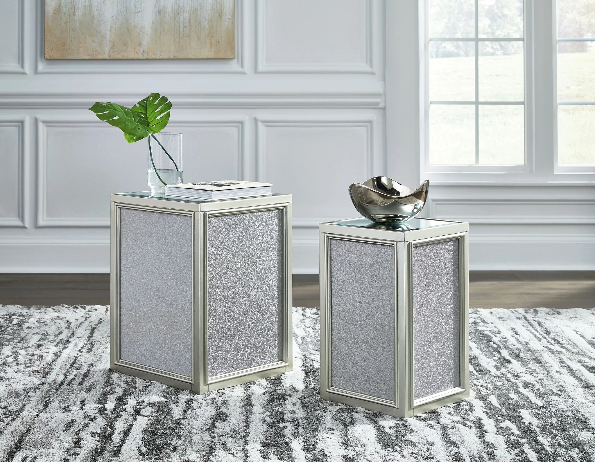 Traleena - Nesting End Tables (Set of 2) - Silver Finish - Image 3