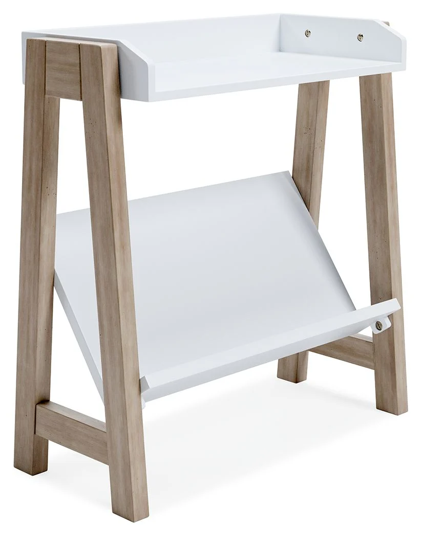 Blariden – Small Bookcase – White / Tan
