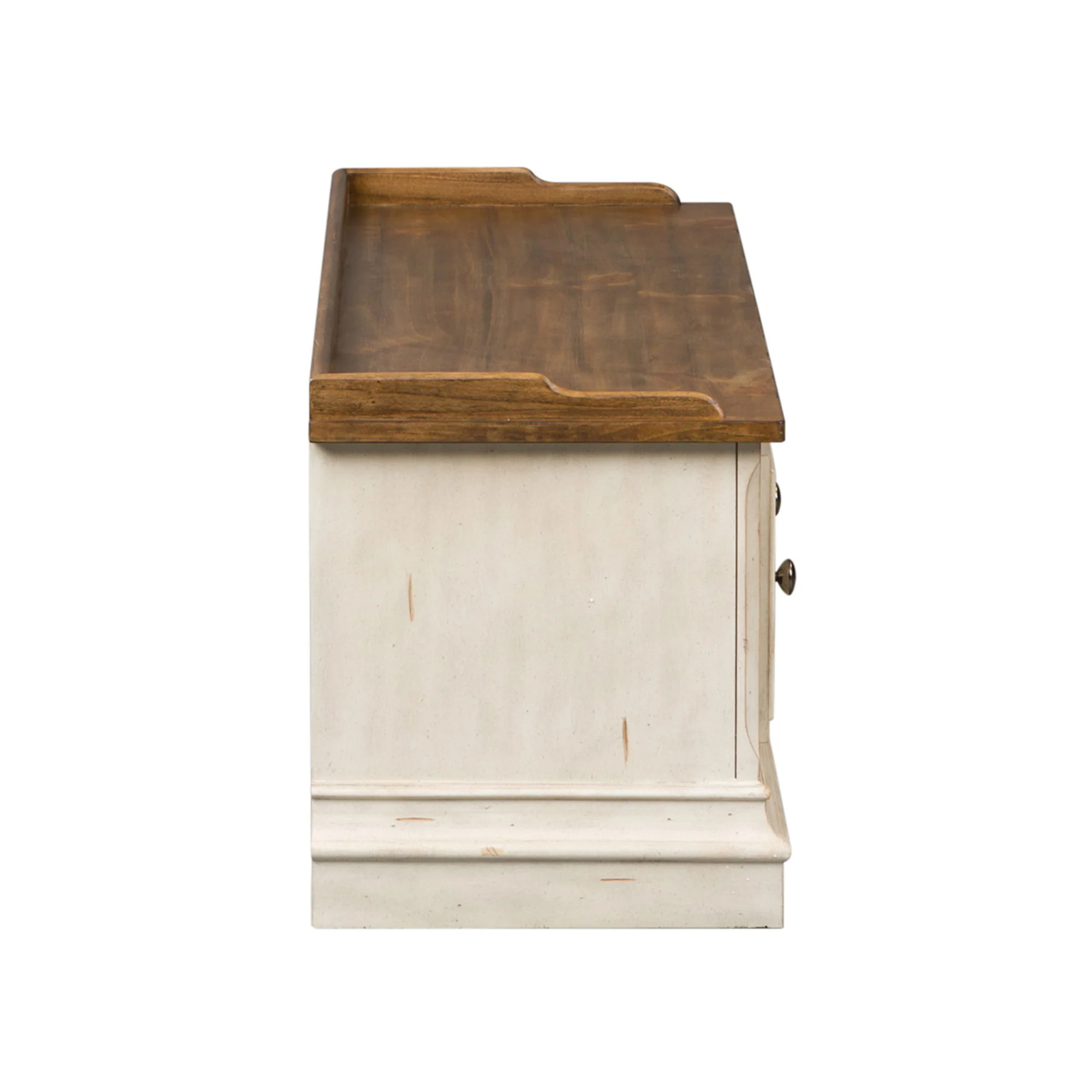 Morgan Creek - Storage Hall Bench - Antique White / Wirebrushed Tobacco Accents - Image 3