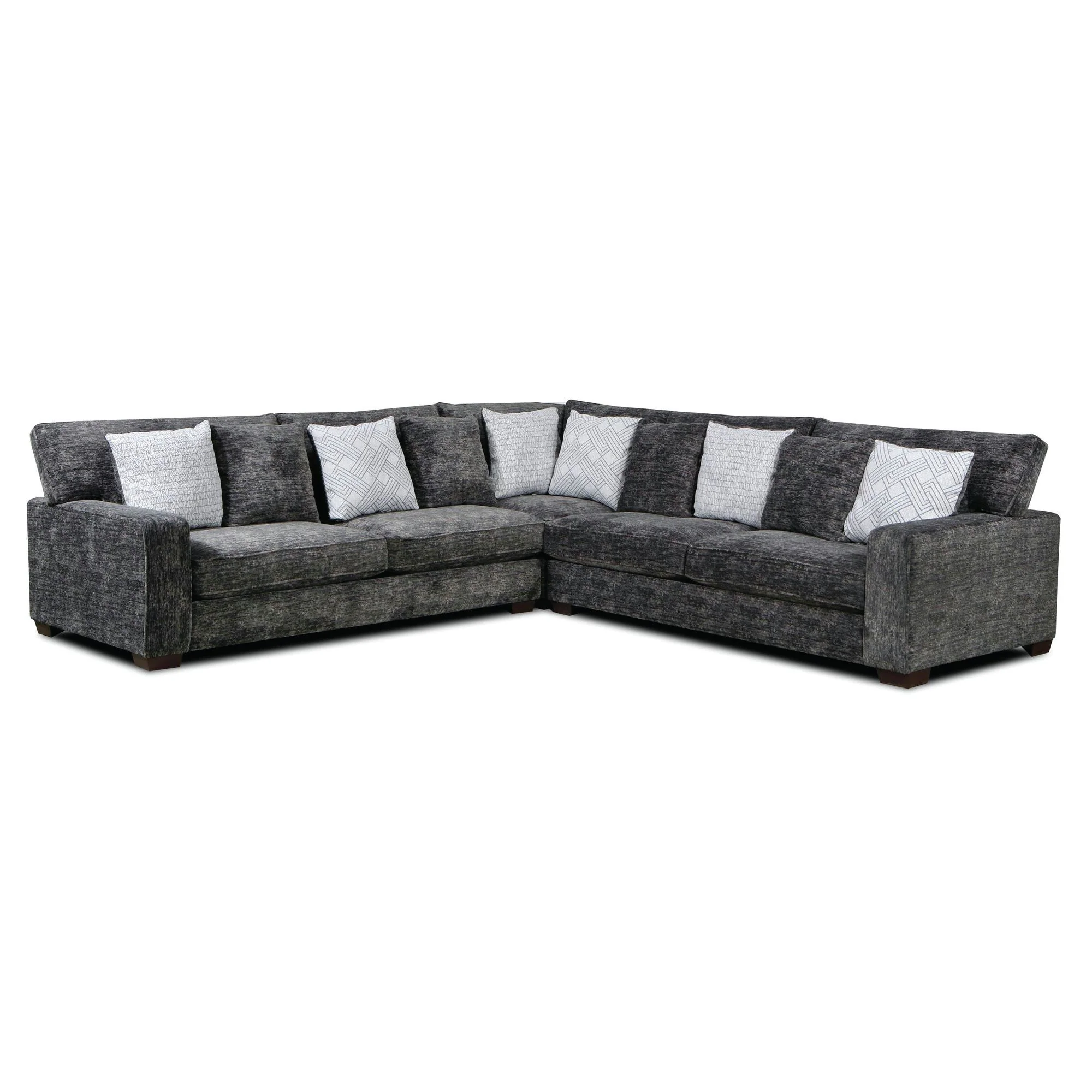 Tully – LHF Sofa With 4 Pillows – Galactic Charcoal