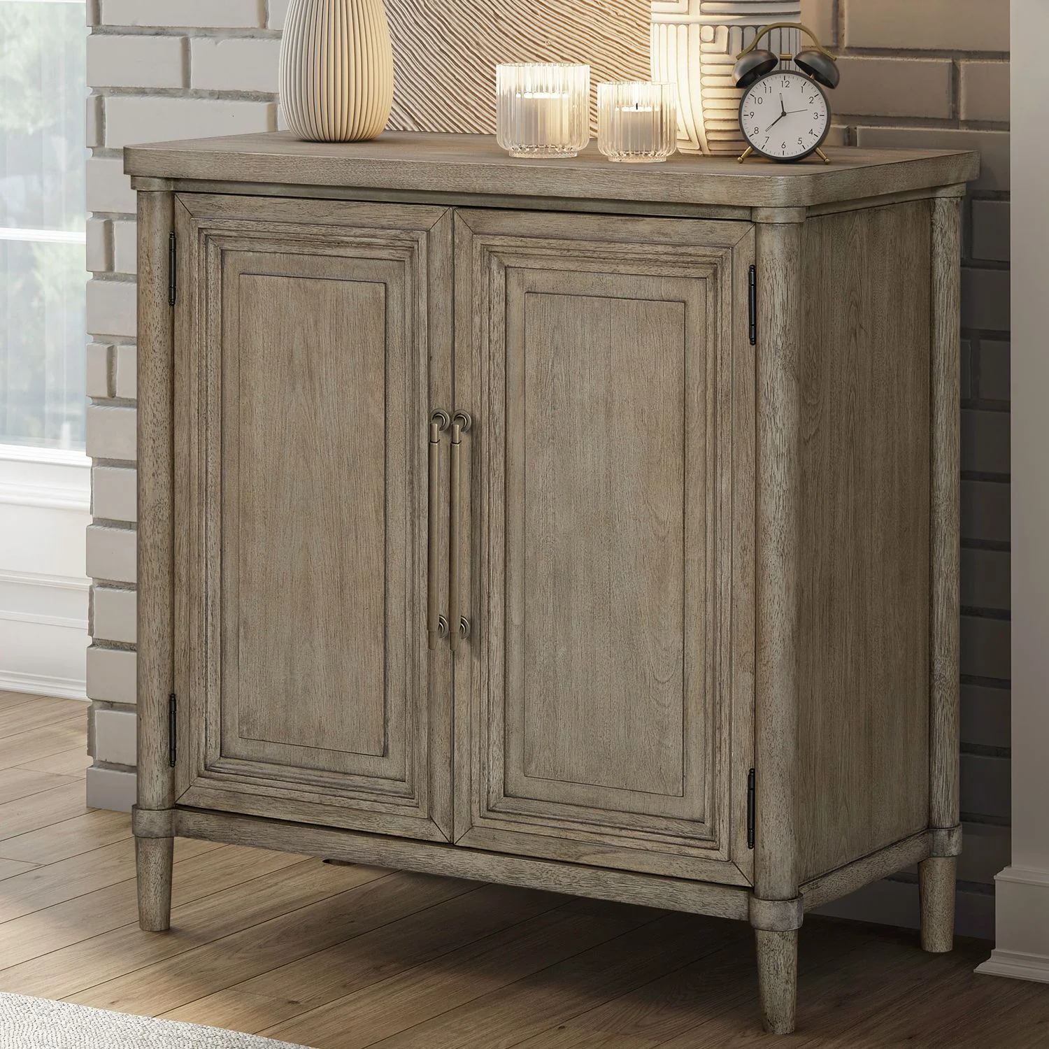 Rochelle Park – Bedside Chest With Charging Station – Smokey Taupe