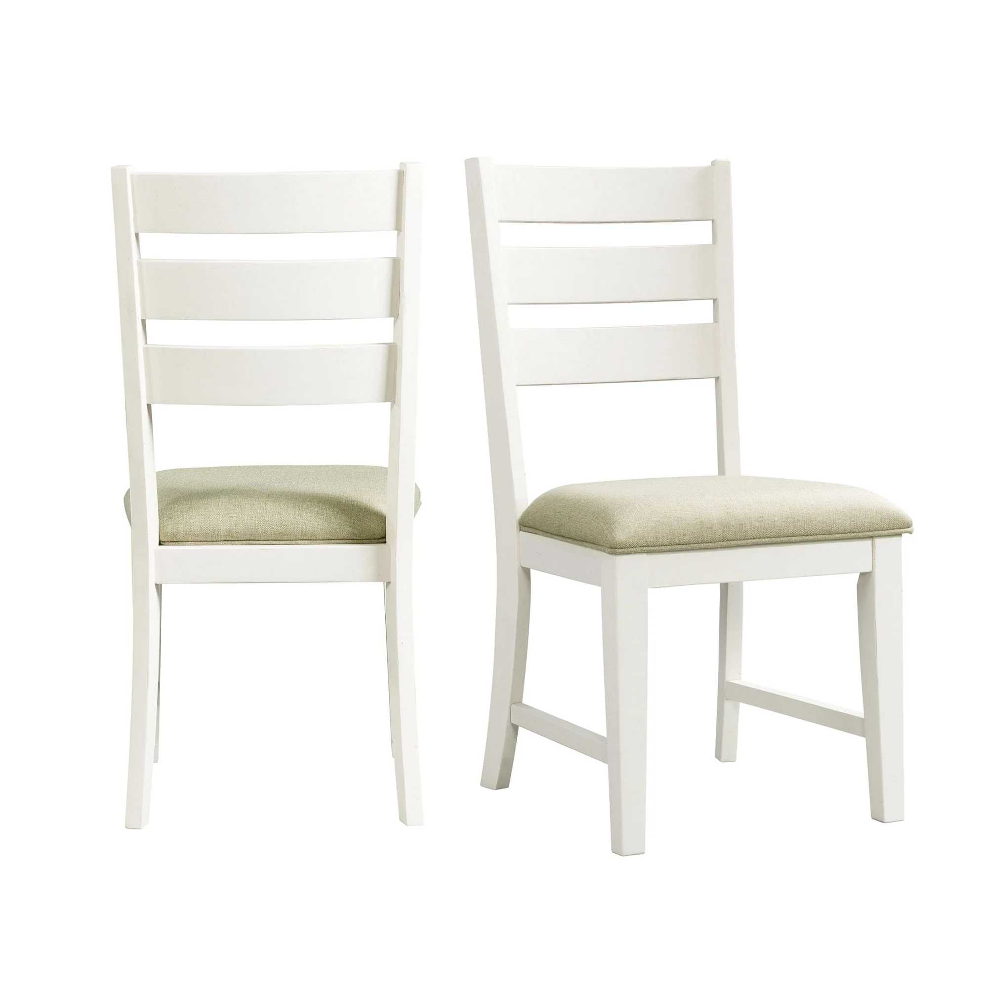 Park Creek - Ladder Back Side Chair (Set of 2) - Cottage White Finish - Image 1