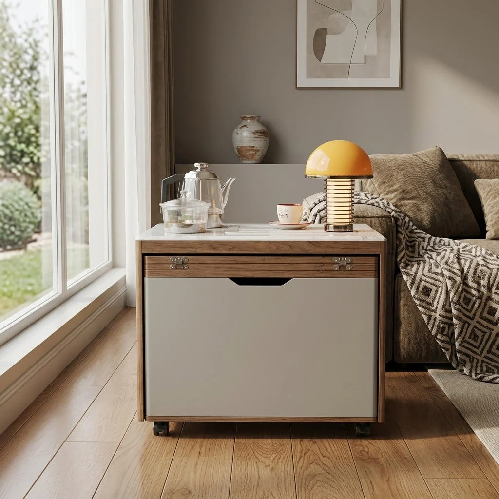 Japanese Minimalist Hidden Storage Coffee Table - Image 2