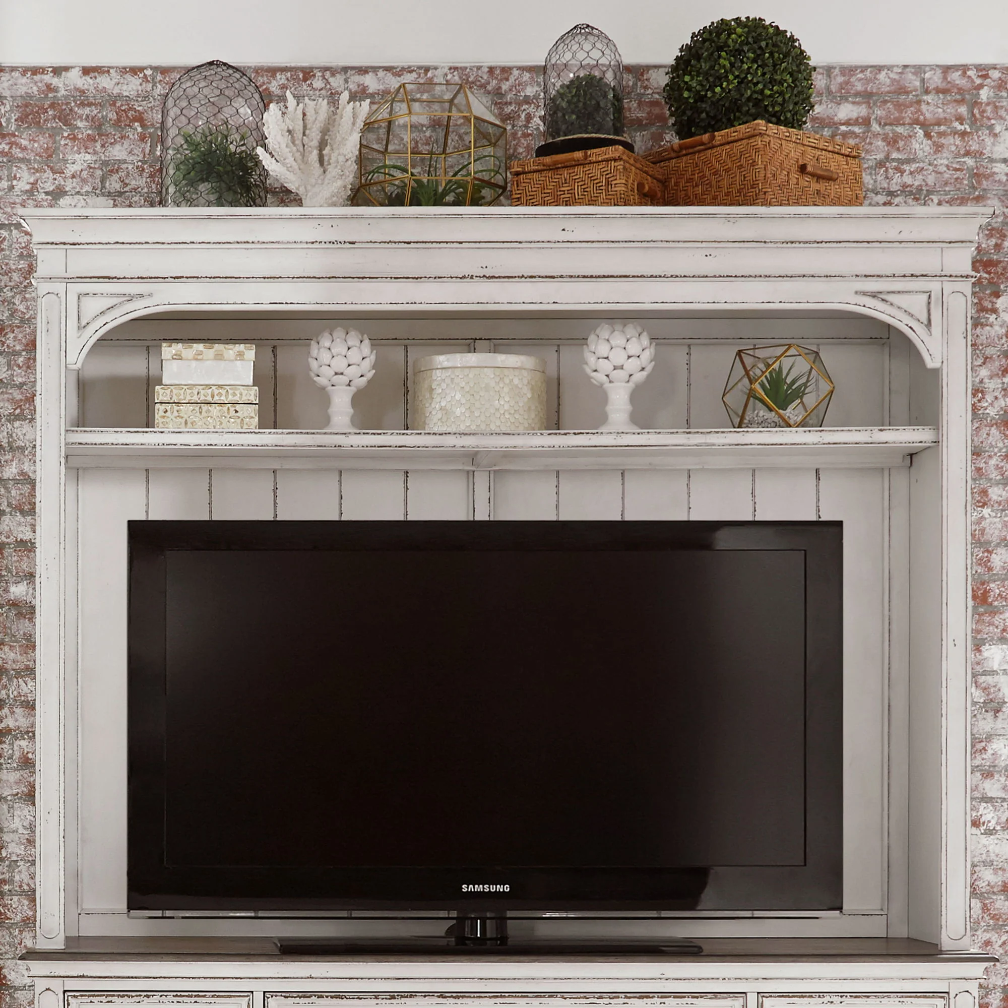 Magnolia Manor - Entertainment Hutch - Antique White - Image 1