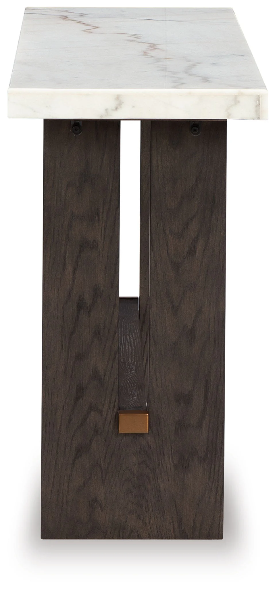 Burkhaus - Sofa Table - White / Dark Brown - Image 3
