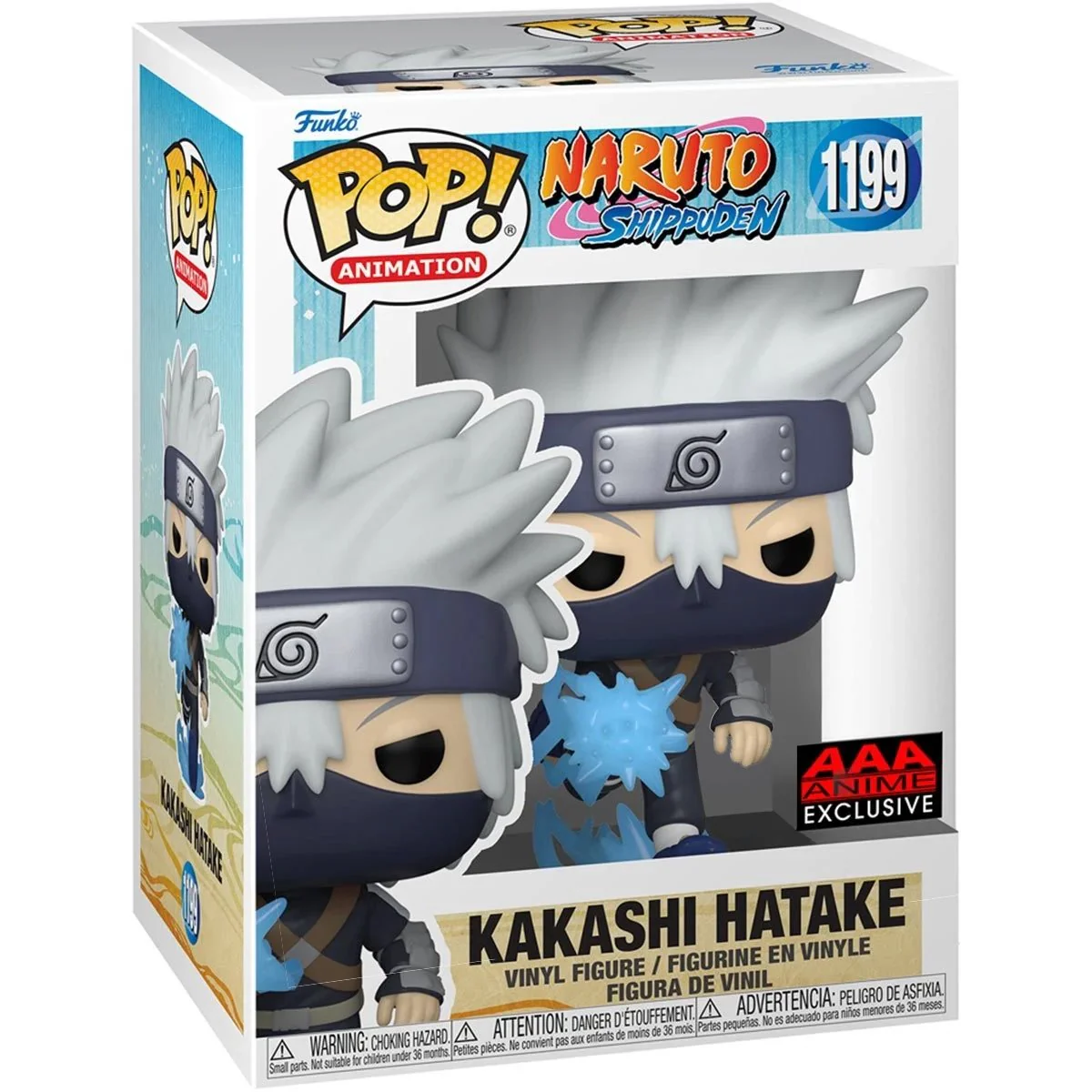 Funko Pop! Animation: Naruto Shippuden - Young Kakashi Hatake with Chidori #1199 Glow-in-the-Dark AAA Anime Exclusive - Image 1