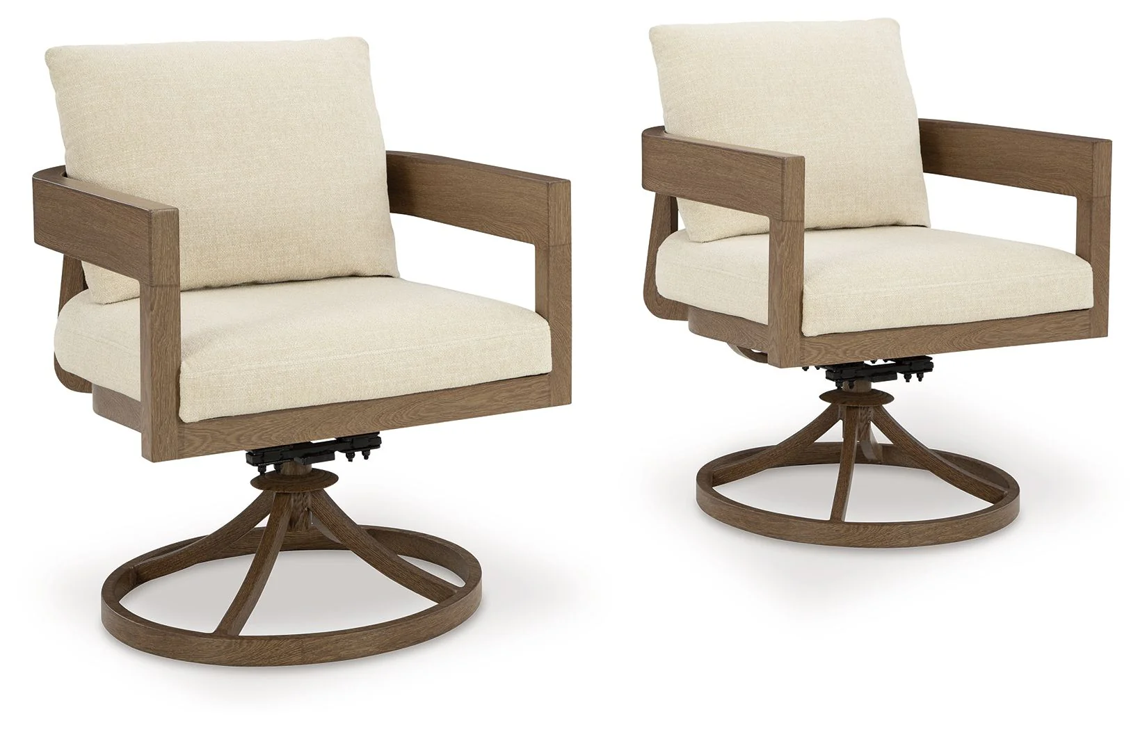 Serene Bay - Swivel Chair With Cushion (Set of 2) - Dark Brown / White - Image 1