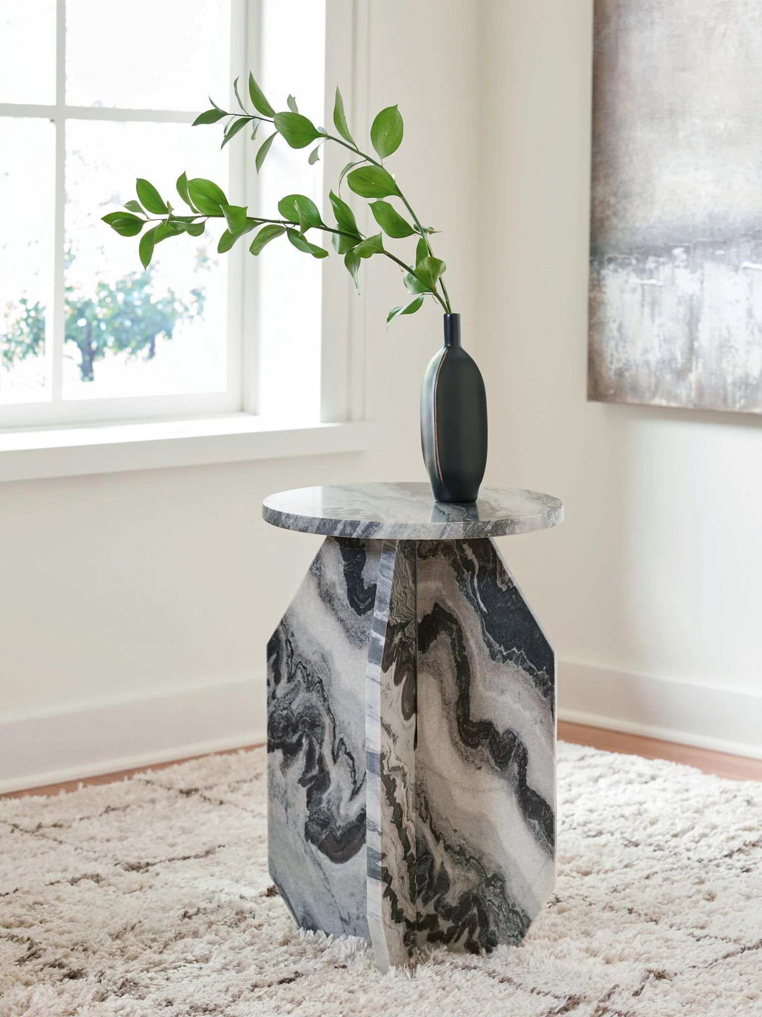Wrenlane - Accent Table - Black / White / Taupe - Image 2