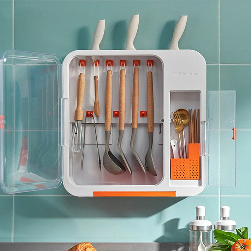 Multifunctional Wall Silverware Storage Box - Image 2