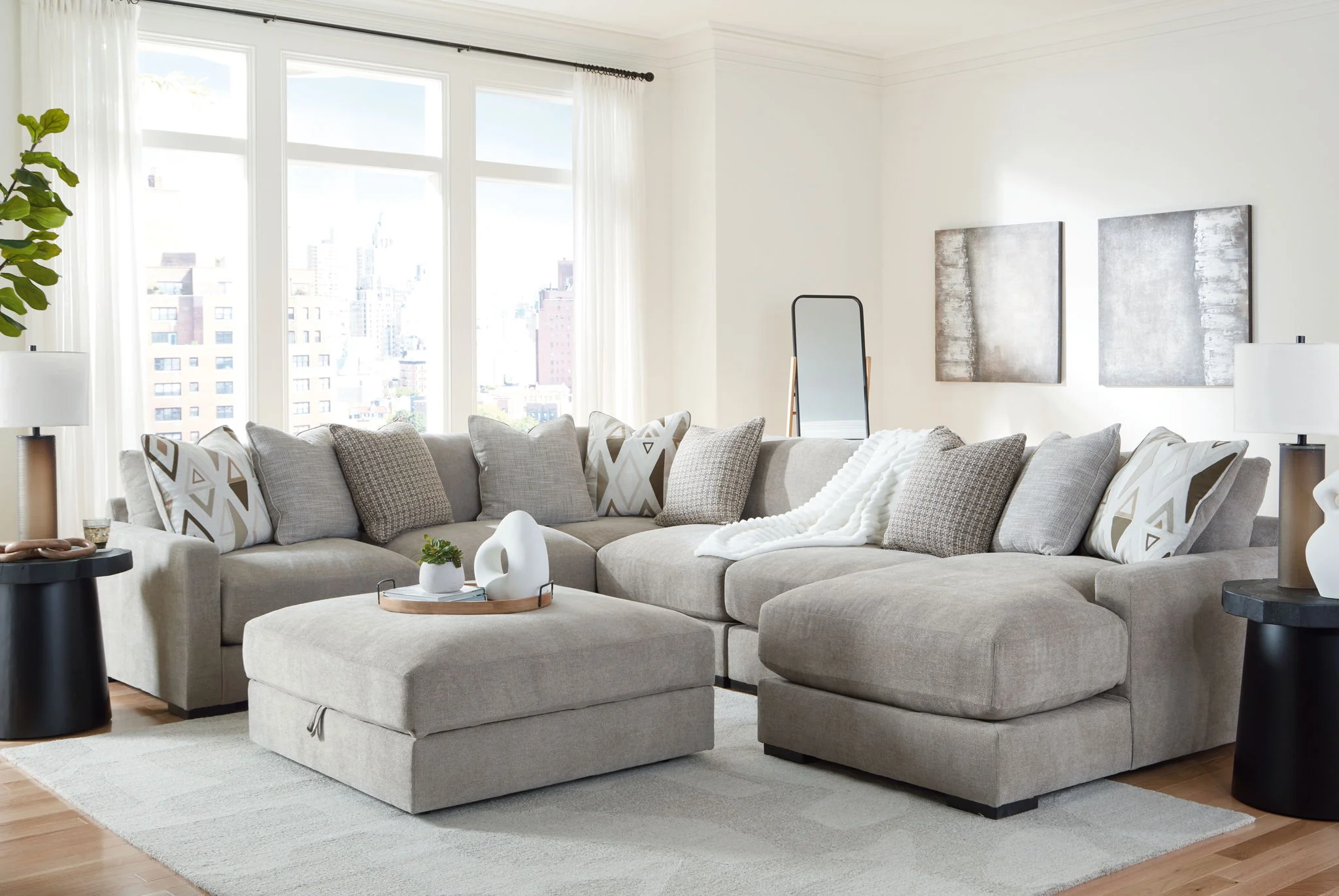 Aslan Court - Sectional With Ottoman Set - Image 3