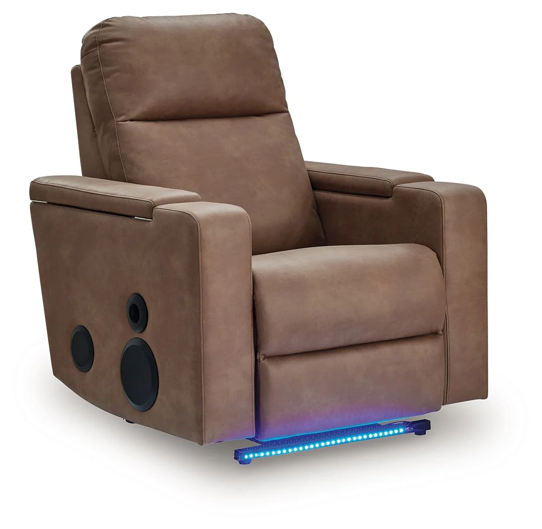 Lorrenton – Glider Power Recliner With Audio System – Caramel