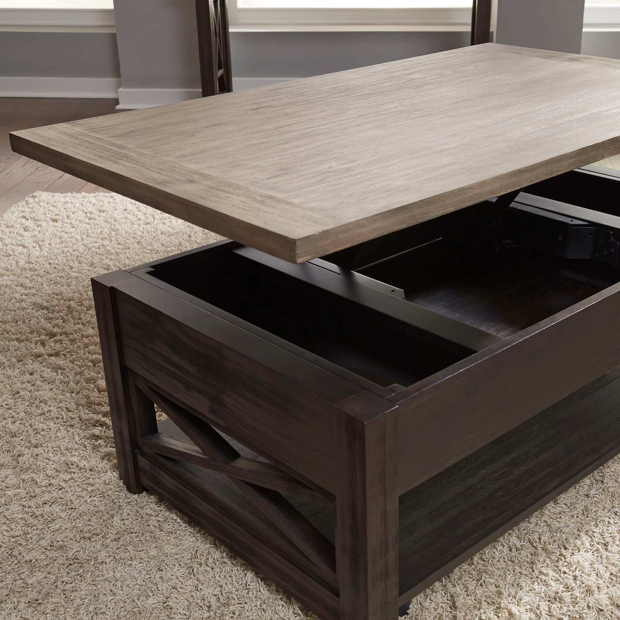 Heatherbrook - 3 Piece Table Set (1 Lift Top Cocktail 2 End Tables) - Charcoal & Ash - Image 3