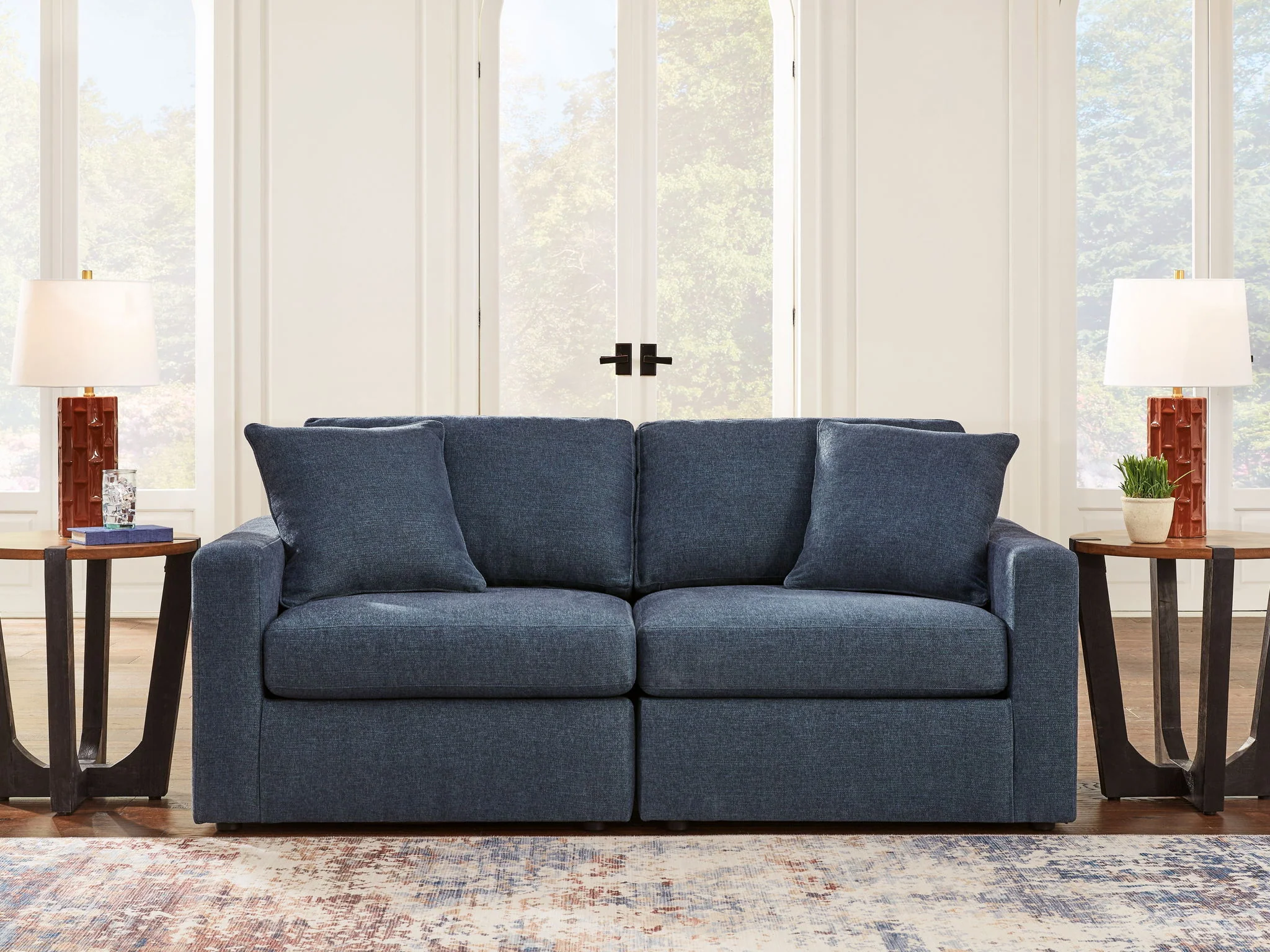 Modmax - 2-Piece Sectional Loveseat - Fabric - Ink - Image 3