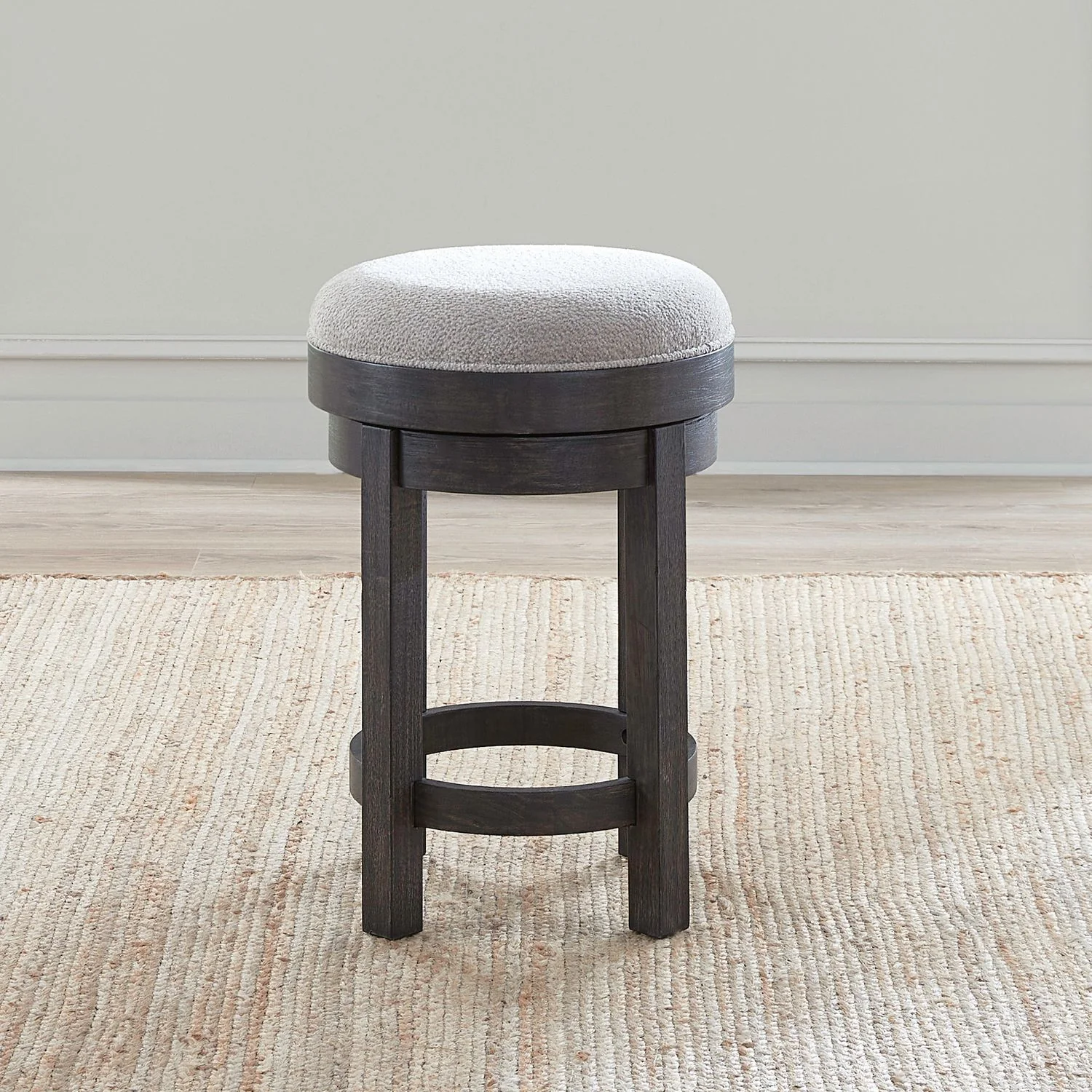 Weston – Upholstered Swivel Console Stool – Peppercorn