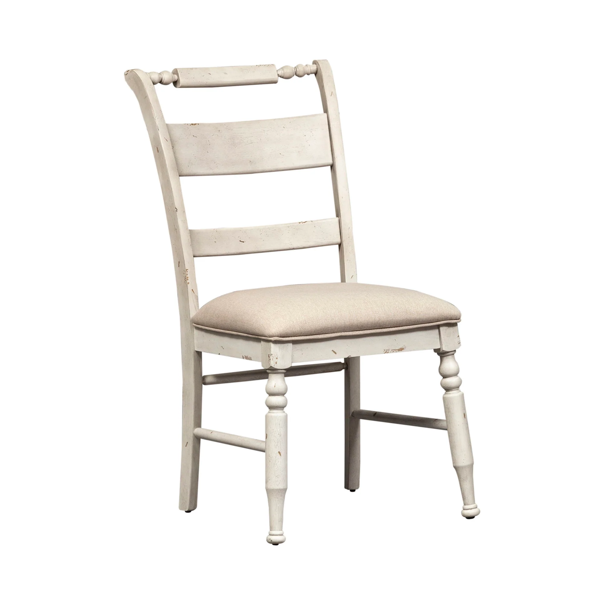 Whitney – Slat Back Side Chair – Antique Linen / Weathered Gray