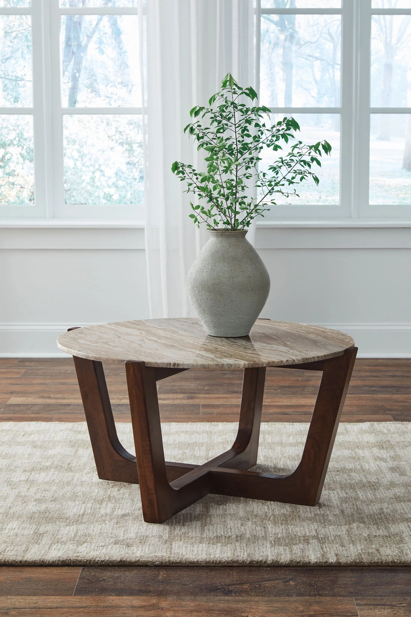 Tanidore - Round Cocktail Table - Warm Brown - Image 3