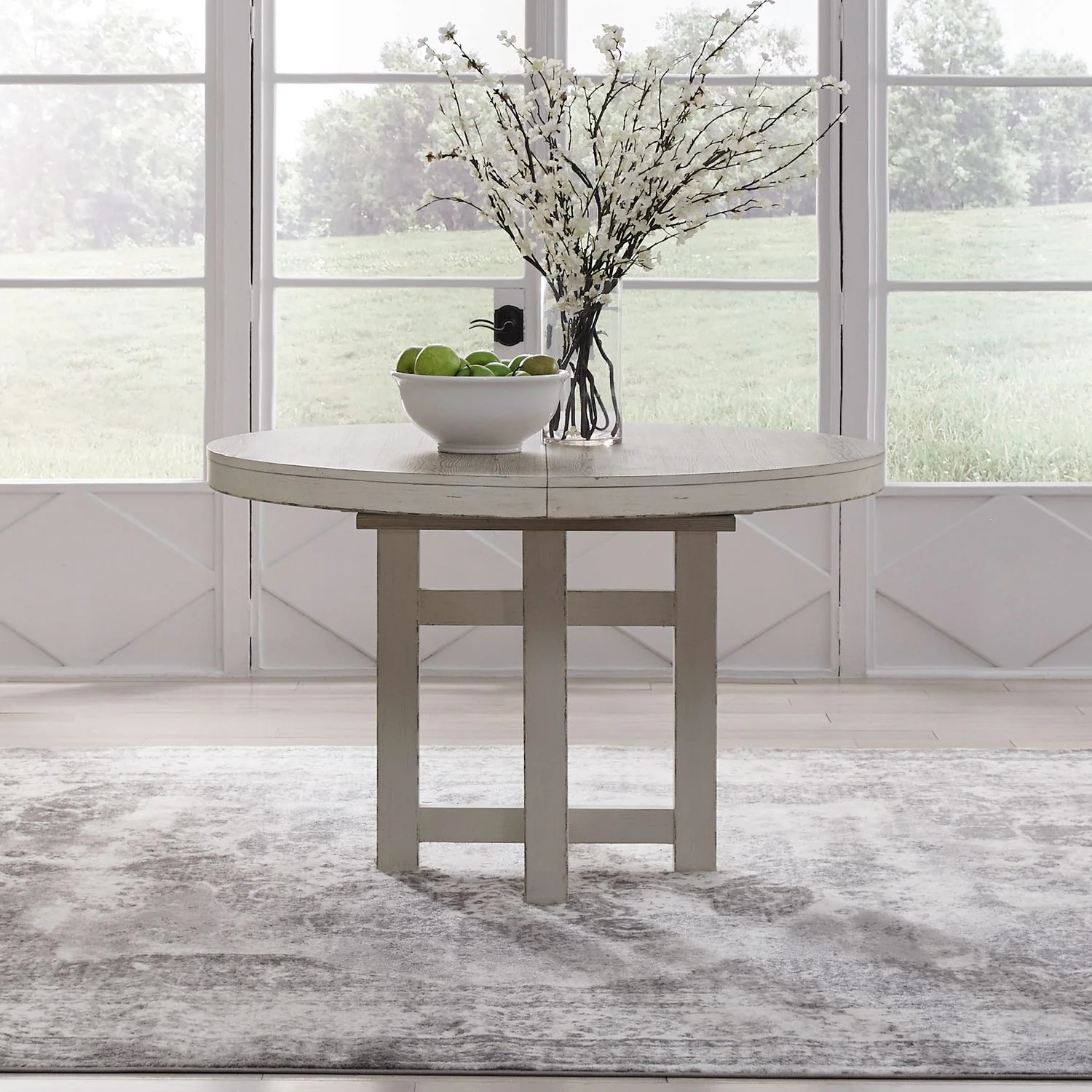 Backroads - Pedestal Table - Weathered White & Parchment - Image 2