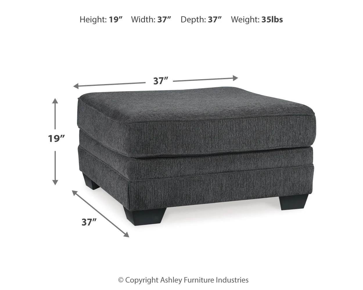 Tracling - Oversized Accent Ottoman - Slate - Image 3